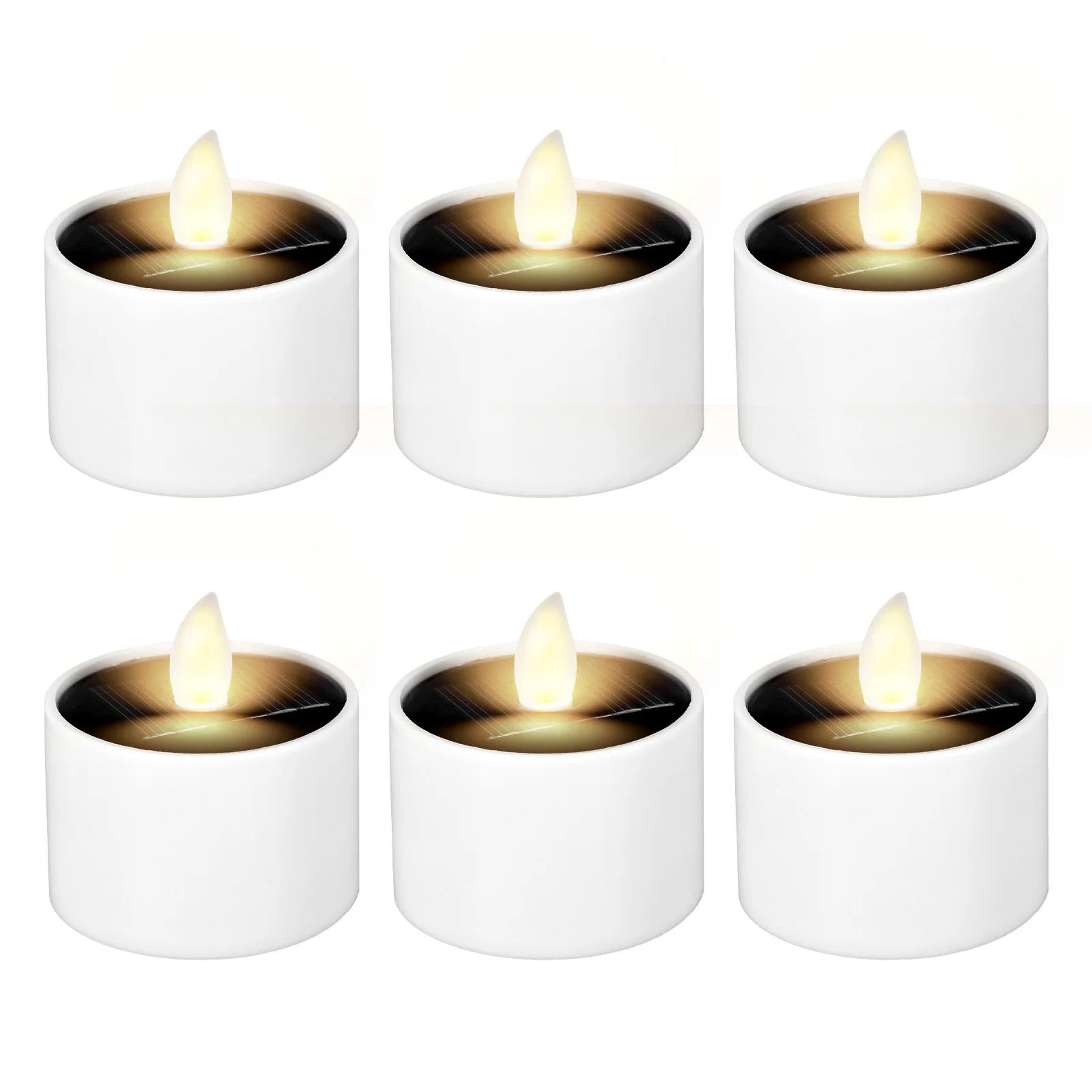 6 Piece Rechargeable LED Flameless Tea Lights With Remote And Timer 6