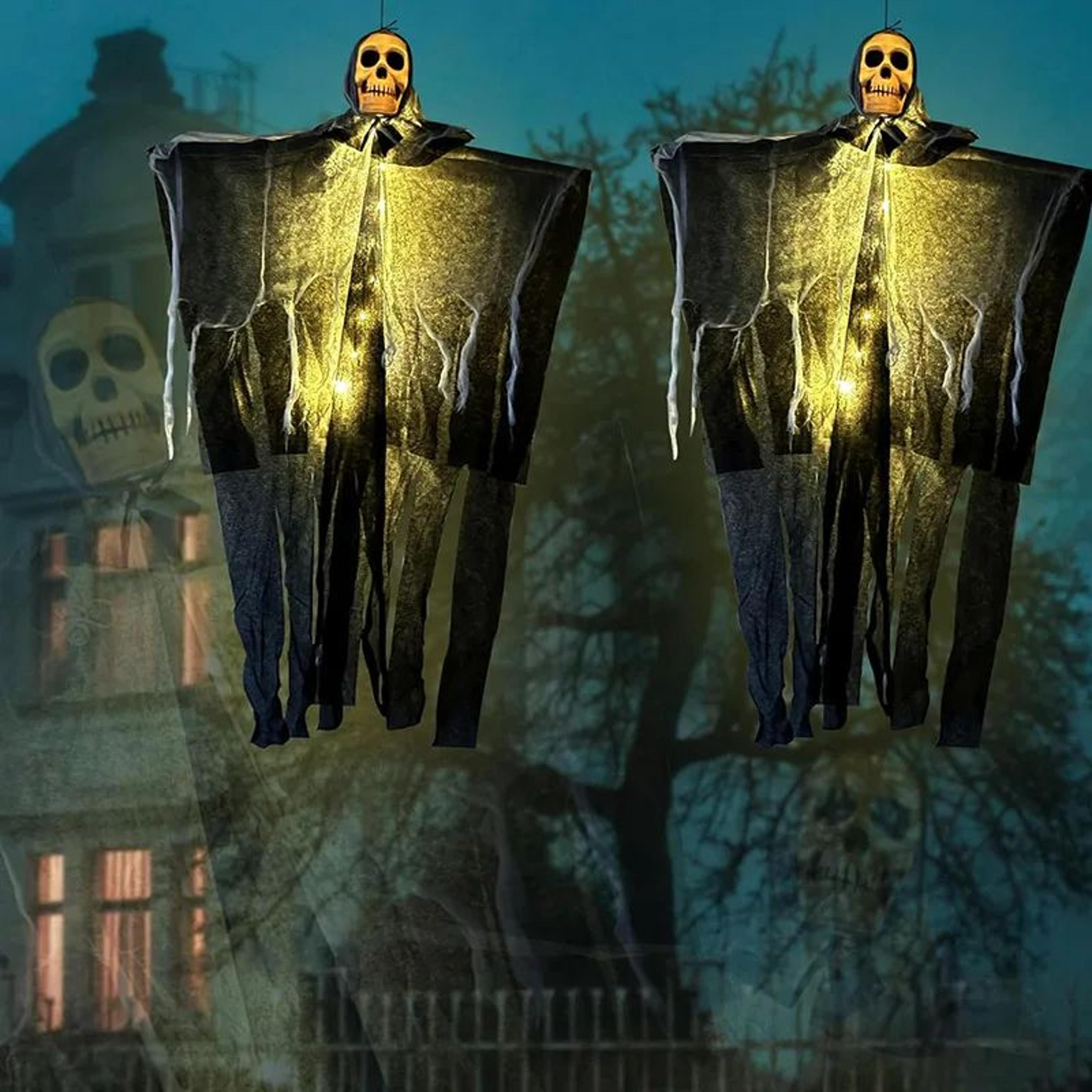 Glowing Skull Hanging Ghost Halloween Decoration 8