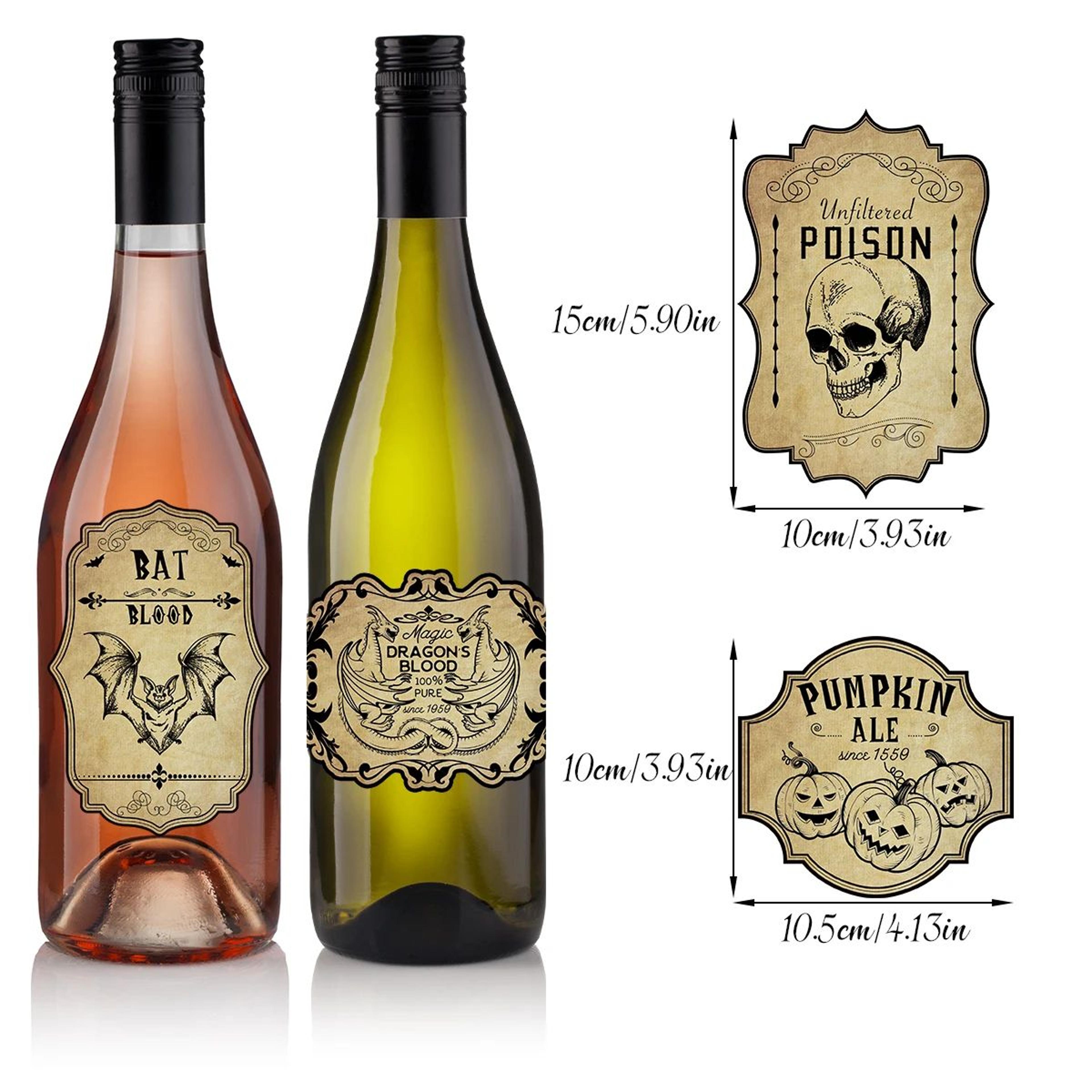 Vintage Halloween Gothic Wine Bottle Label Stickers 4