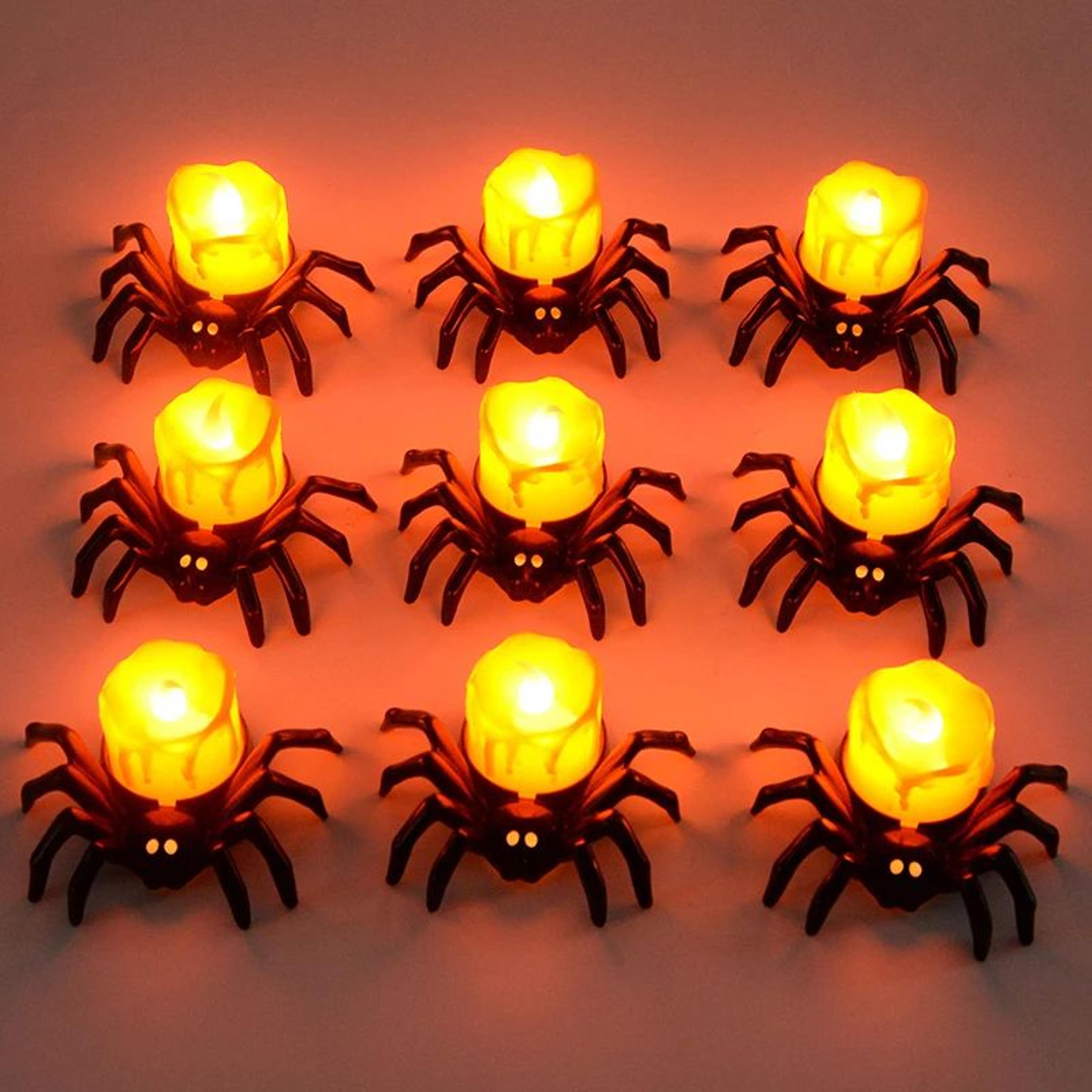 LED Spider Pumpkin Halloween Candle Light Decor 7