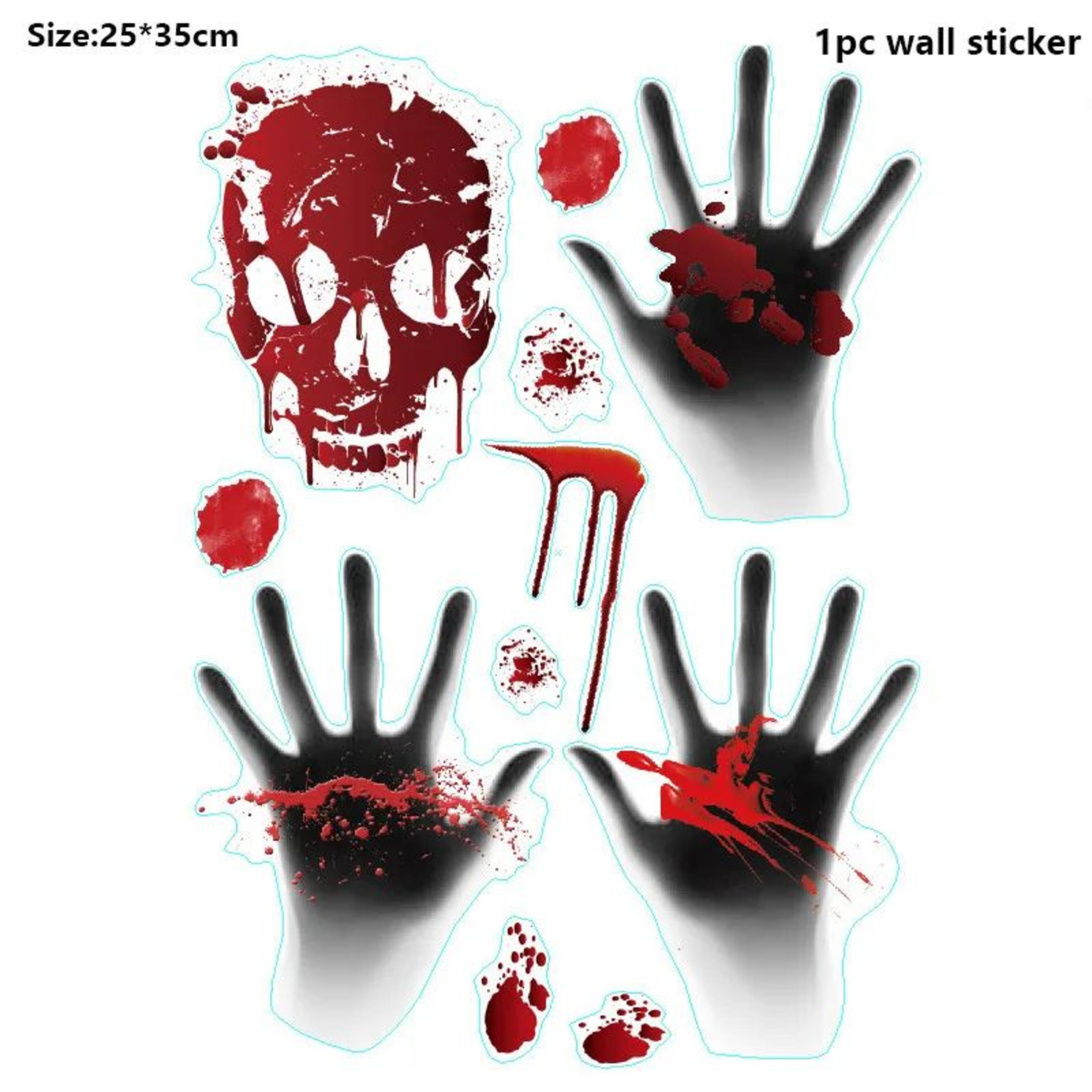 Halloween Bloody Handprint Wall Window Sticker Horror Decal Set 13