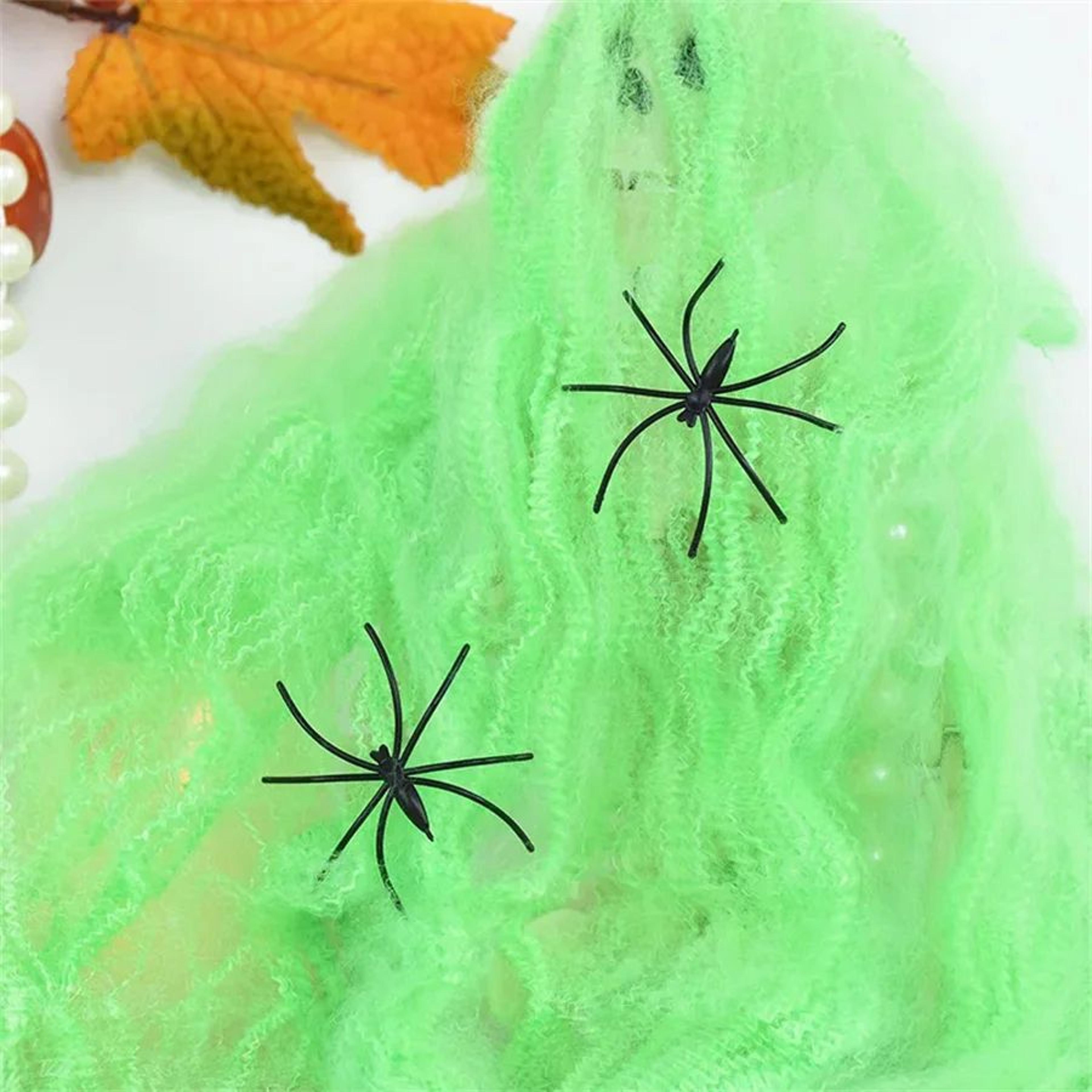 White Stretch Spider Web Halloween Cobweb Haunted House Decoration 9