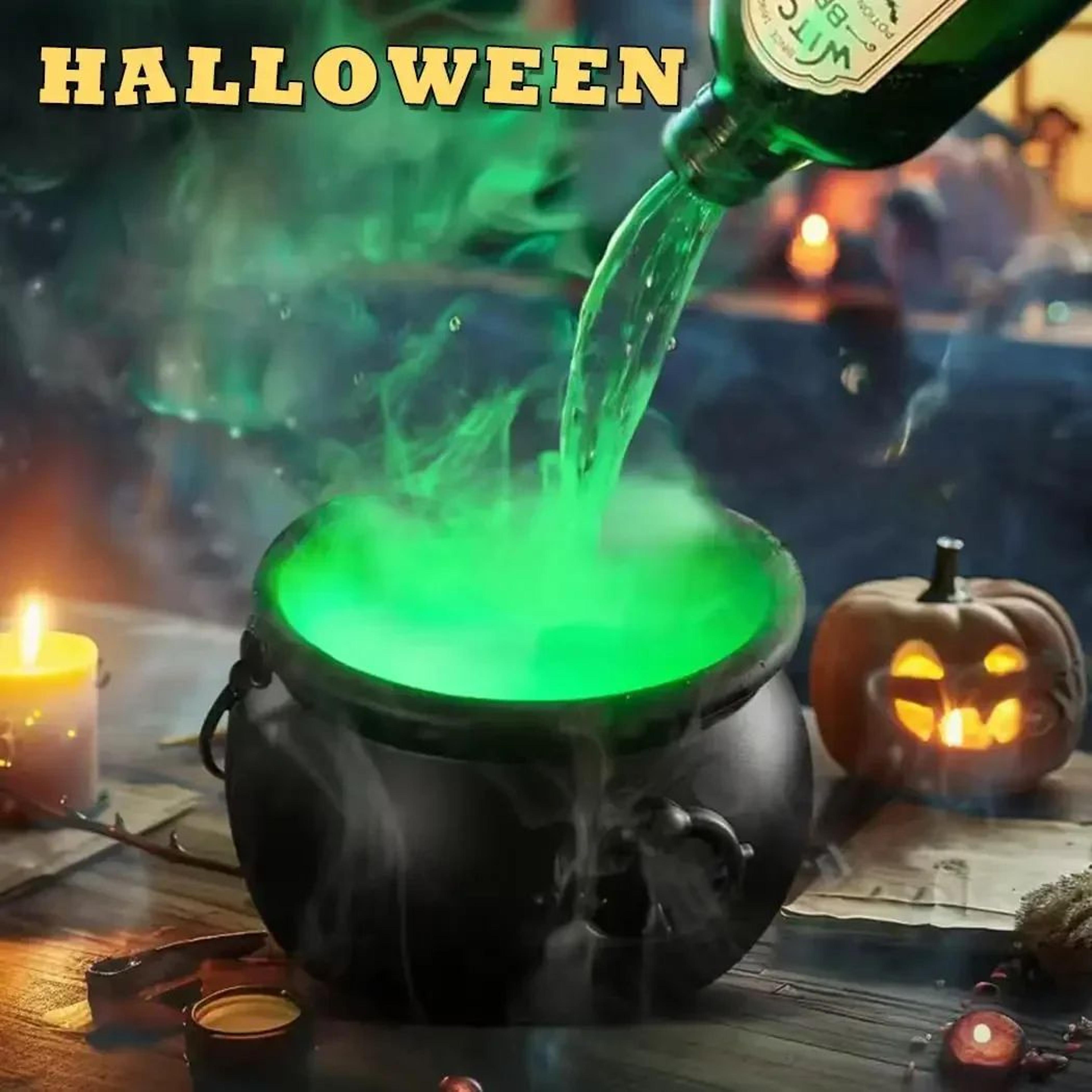 Halloween Witch Cauldron LED Fog Decor 14