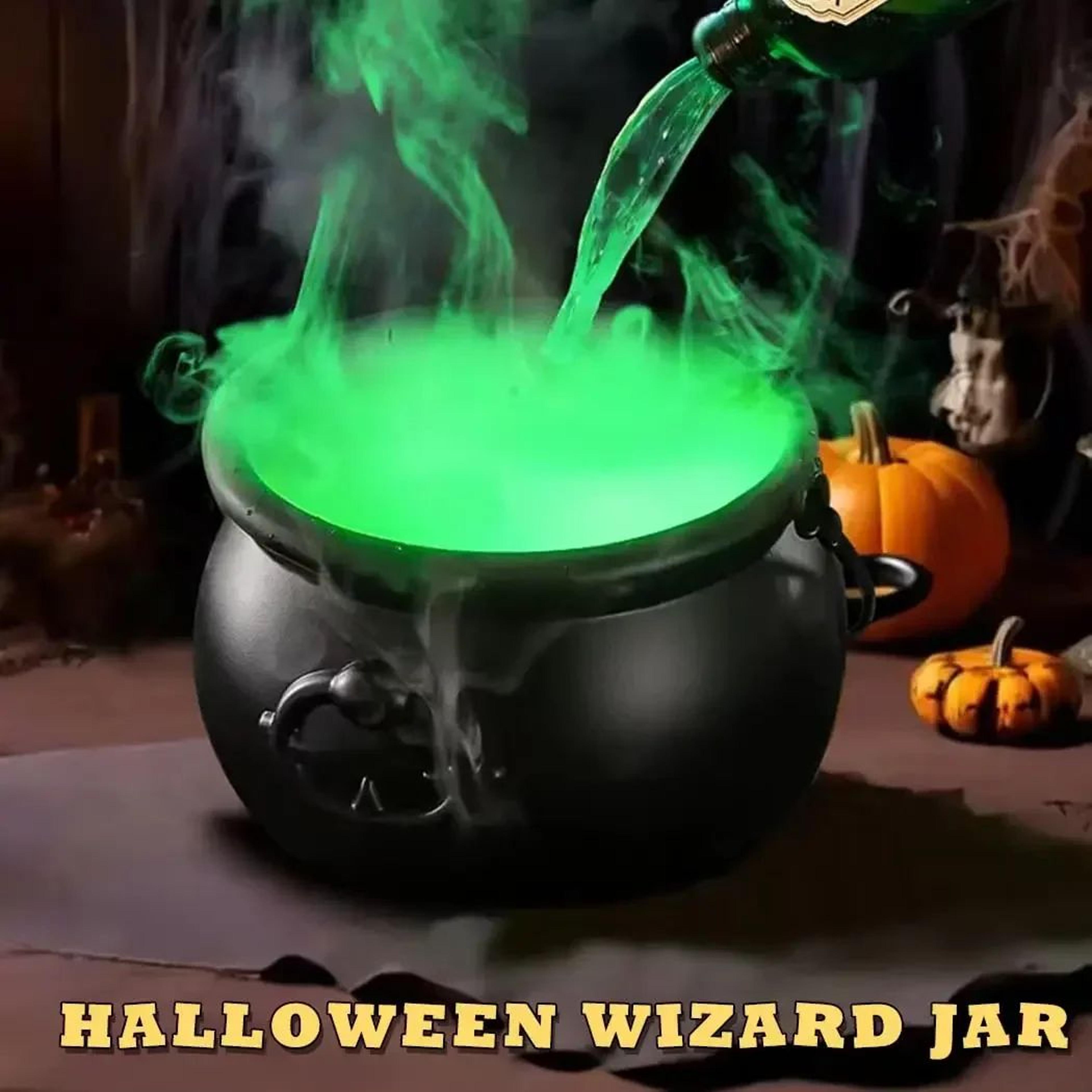 Halloween Witch Cauldron LED Fog Decor 16