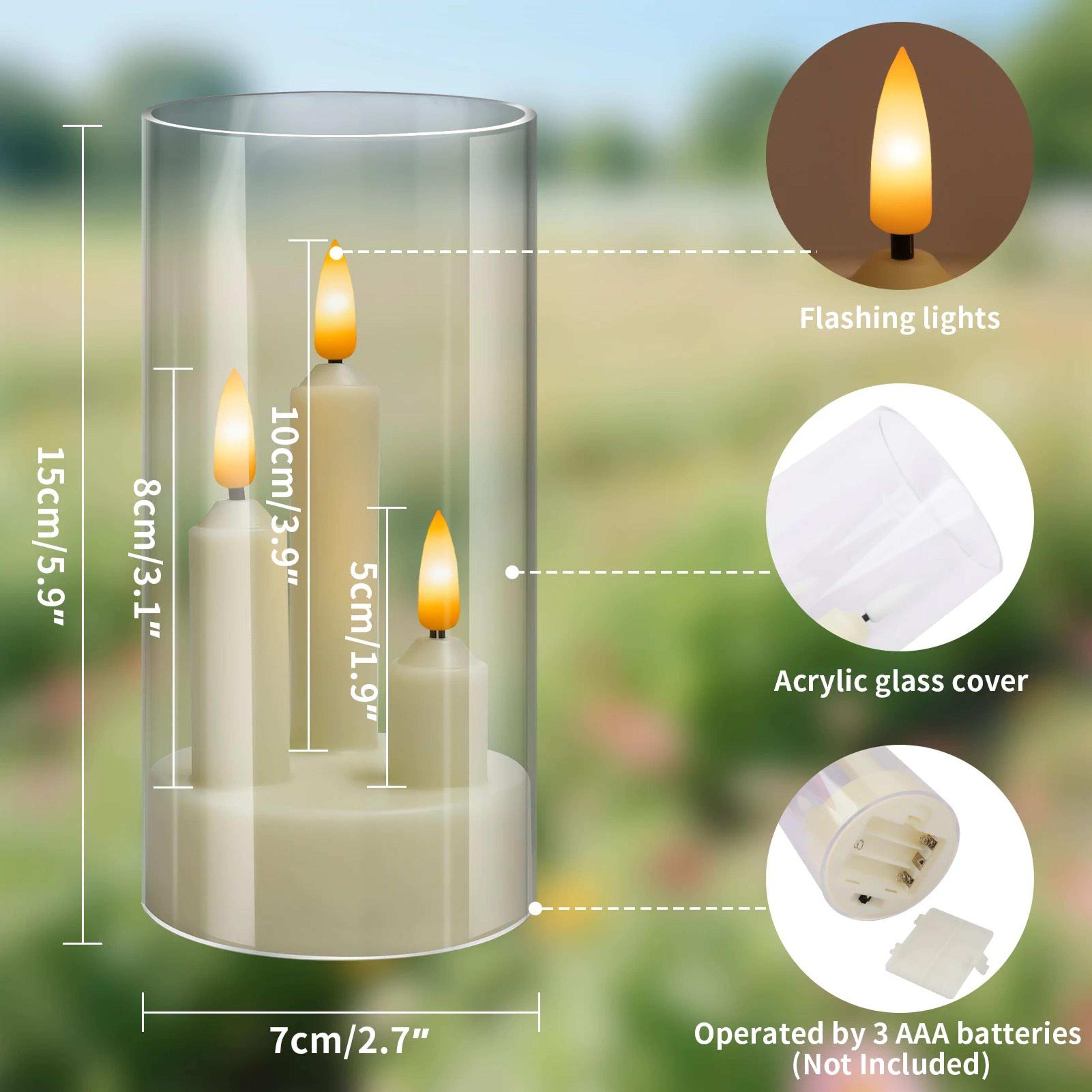 3 In 1 Flameless LED Taper Candle Set 2