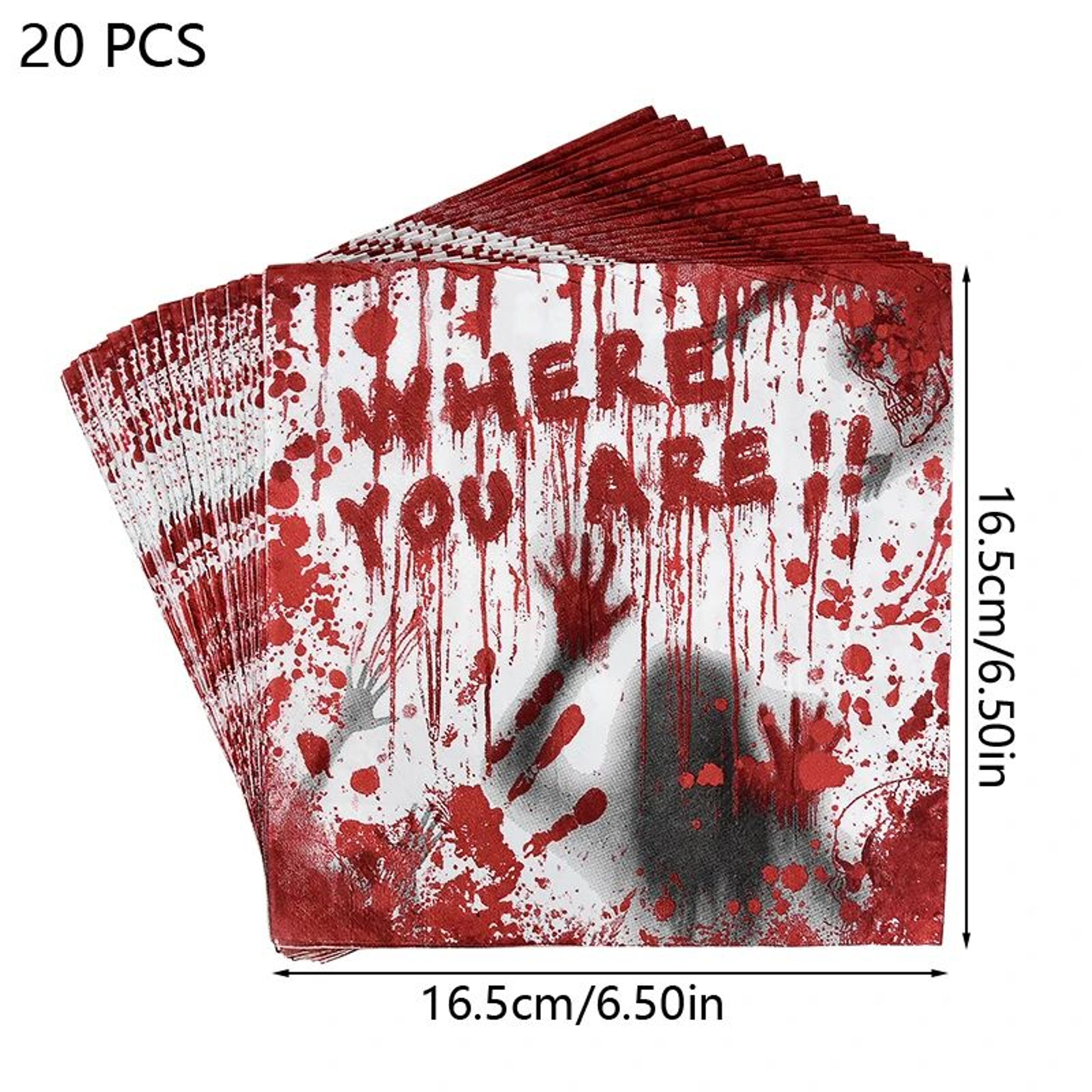 Halloween Bloody Handprint Disposable Party Tableware Set 9