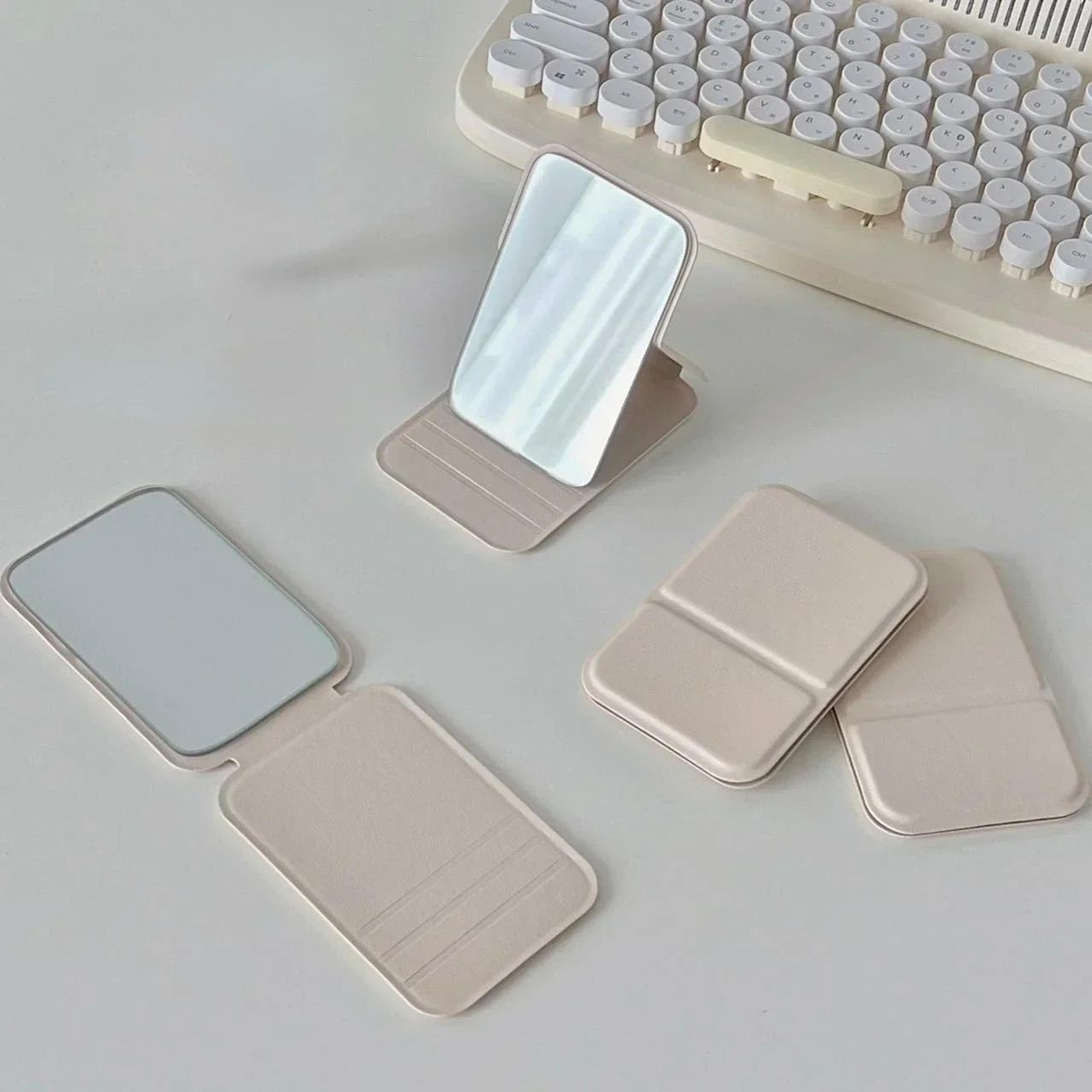 Portable PU Leather Foldable Pocket Makeup Mirror 9
