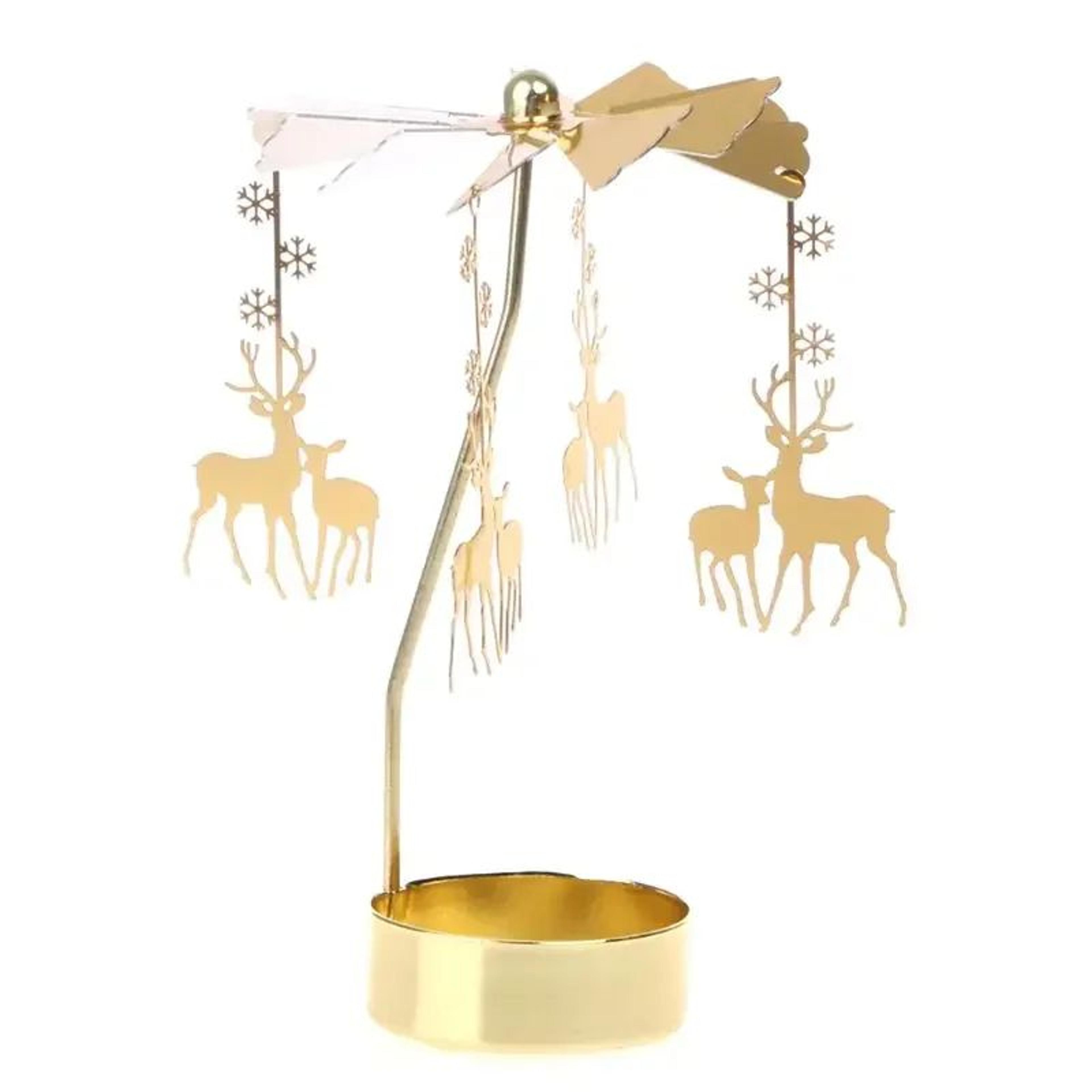 Metal Rotating Candle Holder Christmas Decor 10