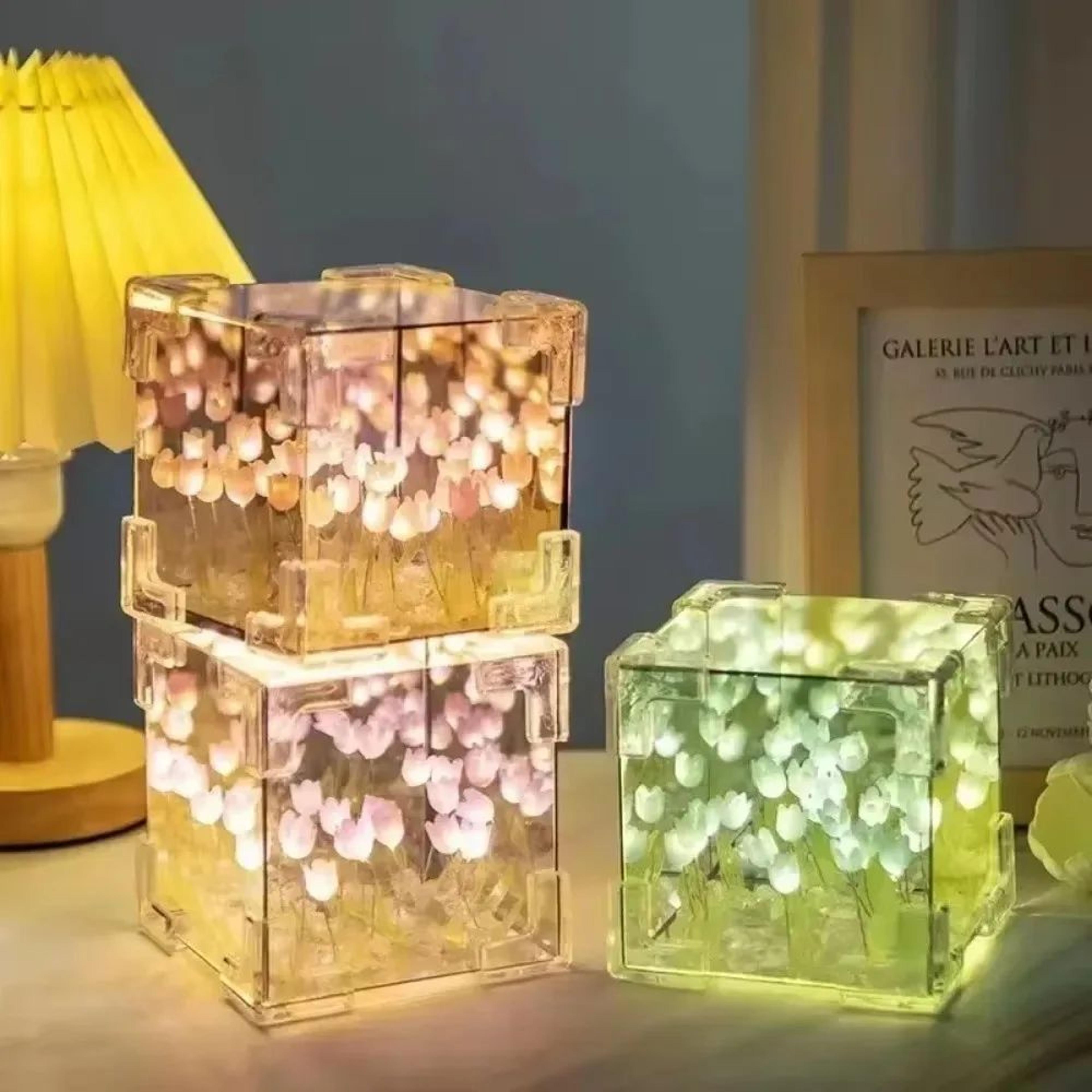 DIY Tulip Flower Cube Night Light Craft Kit 2