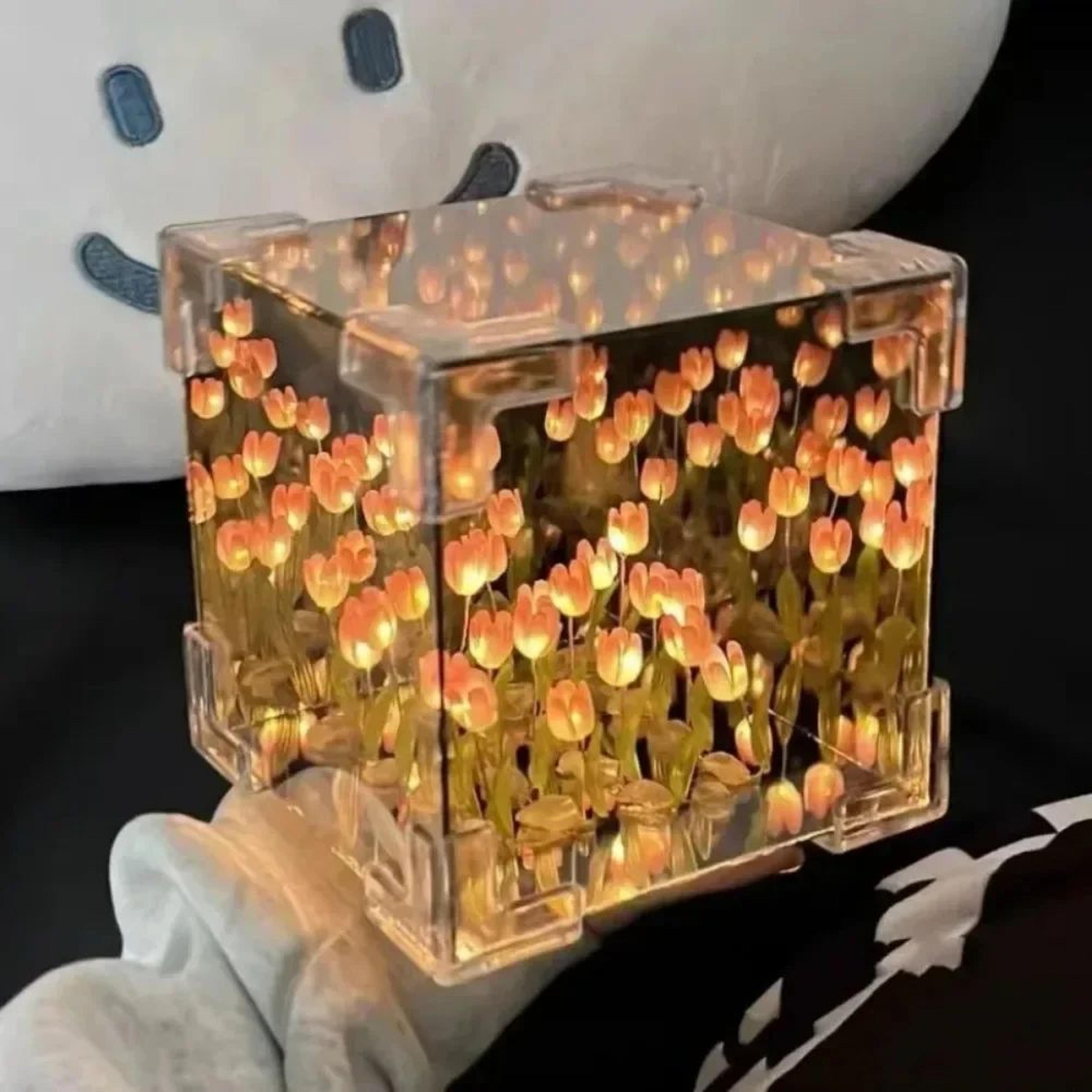 DIY Tulip Flower Cube Night Light Craft Kit 6