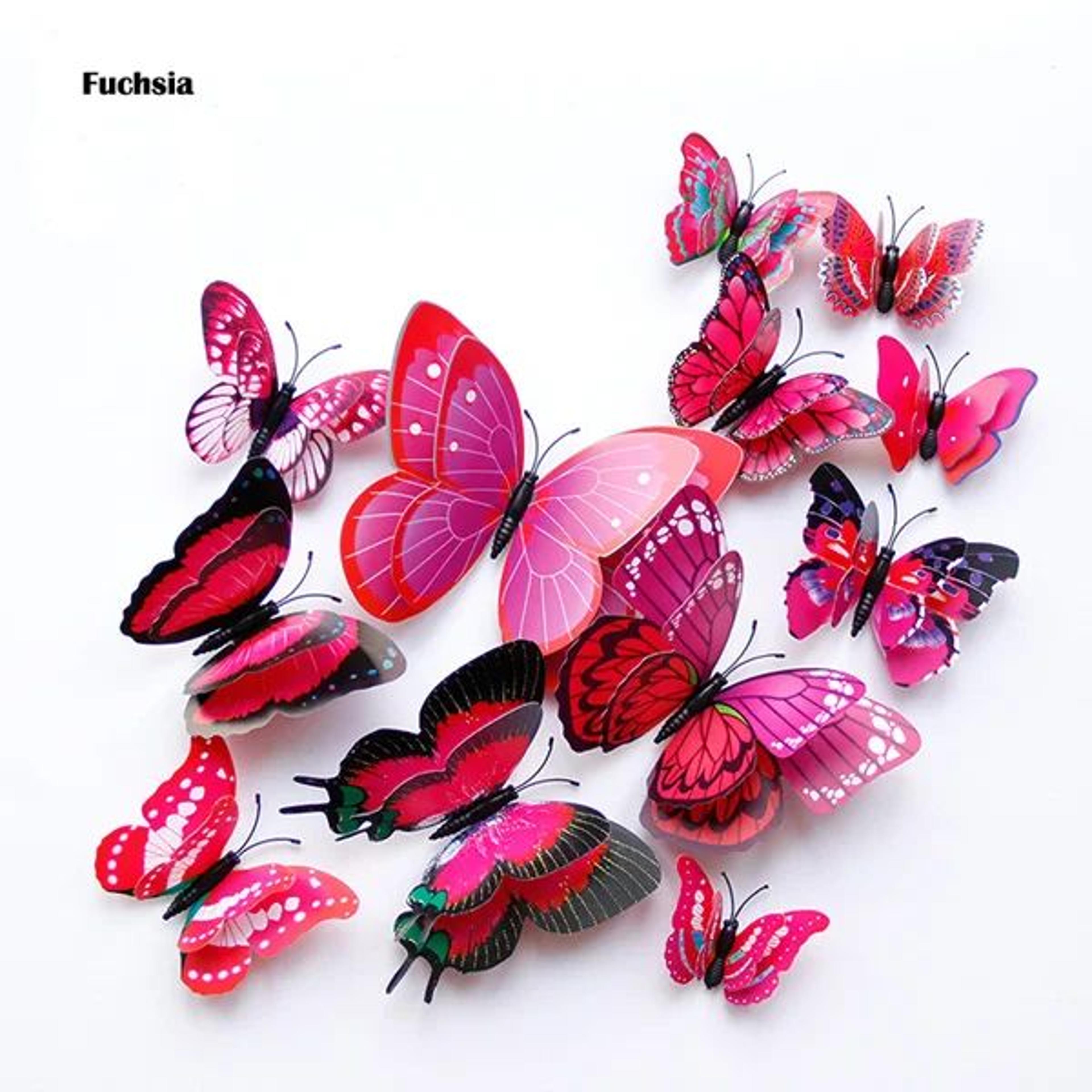 12PCS 3D Double Layer Butterfly Wall Stickers Decor Set 16