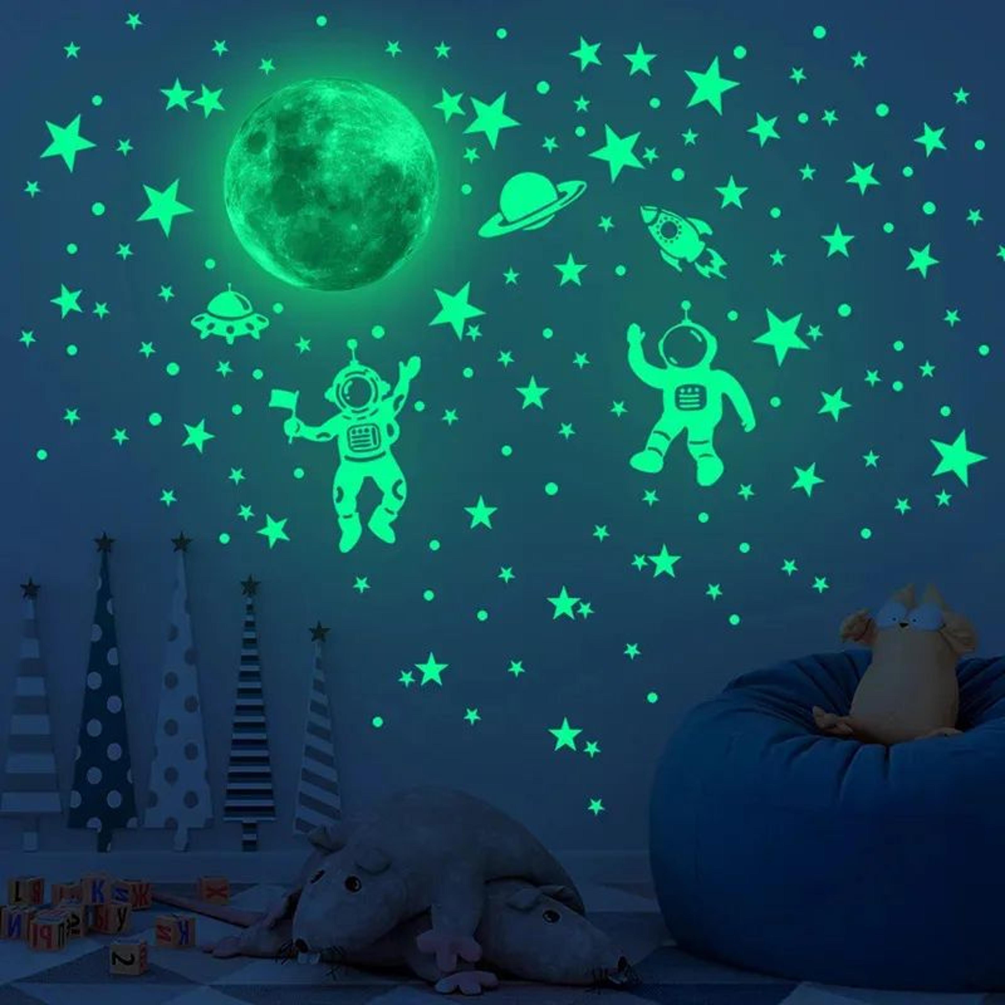 glow in the dark star and moon wall stickers set
