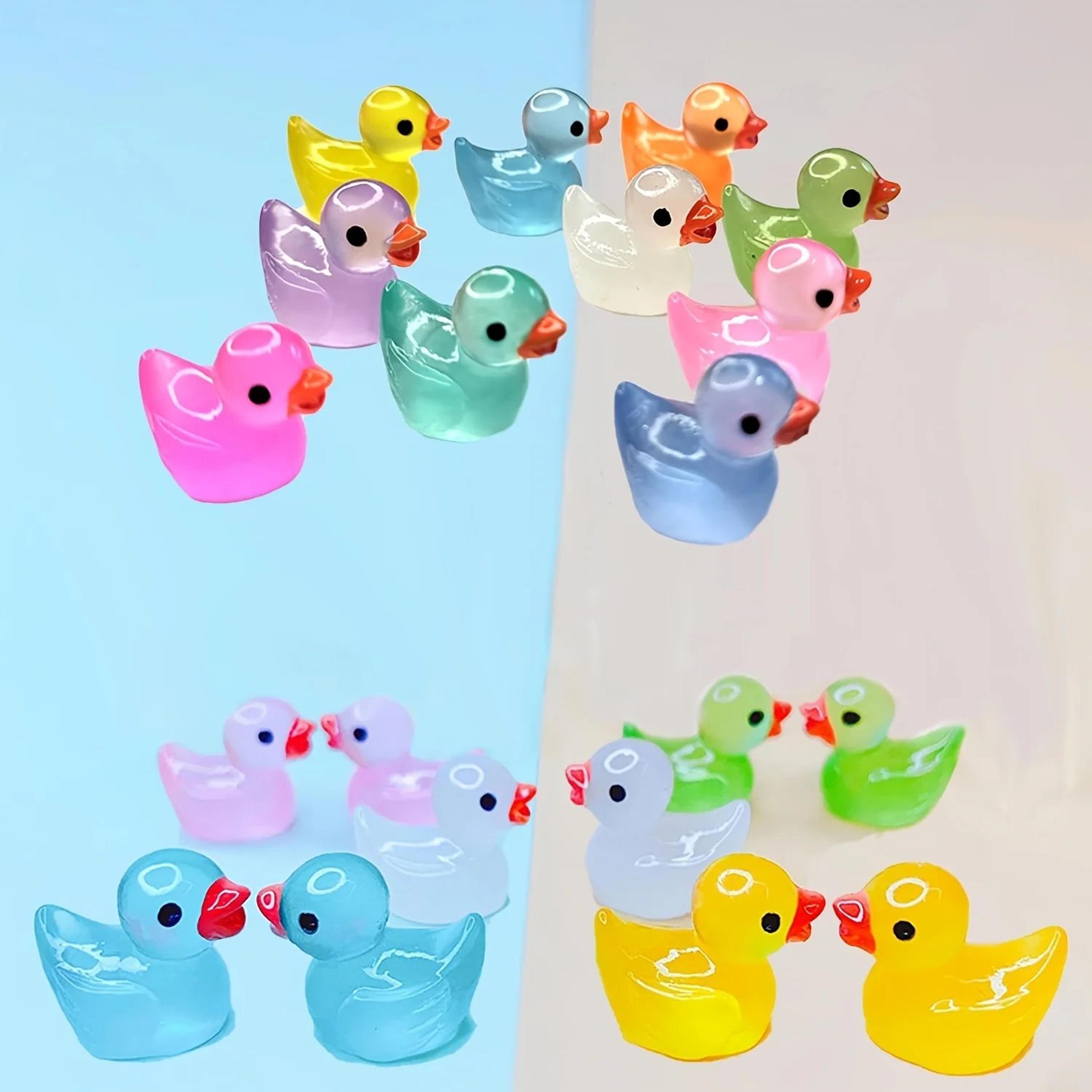 Glow In The Dark Mini Duck Figurines Fairy Garden Set 1