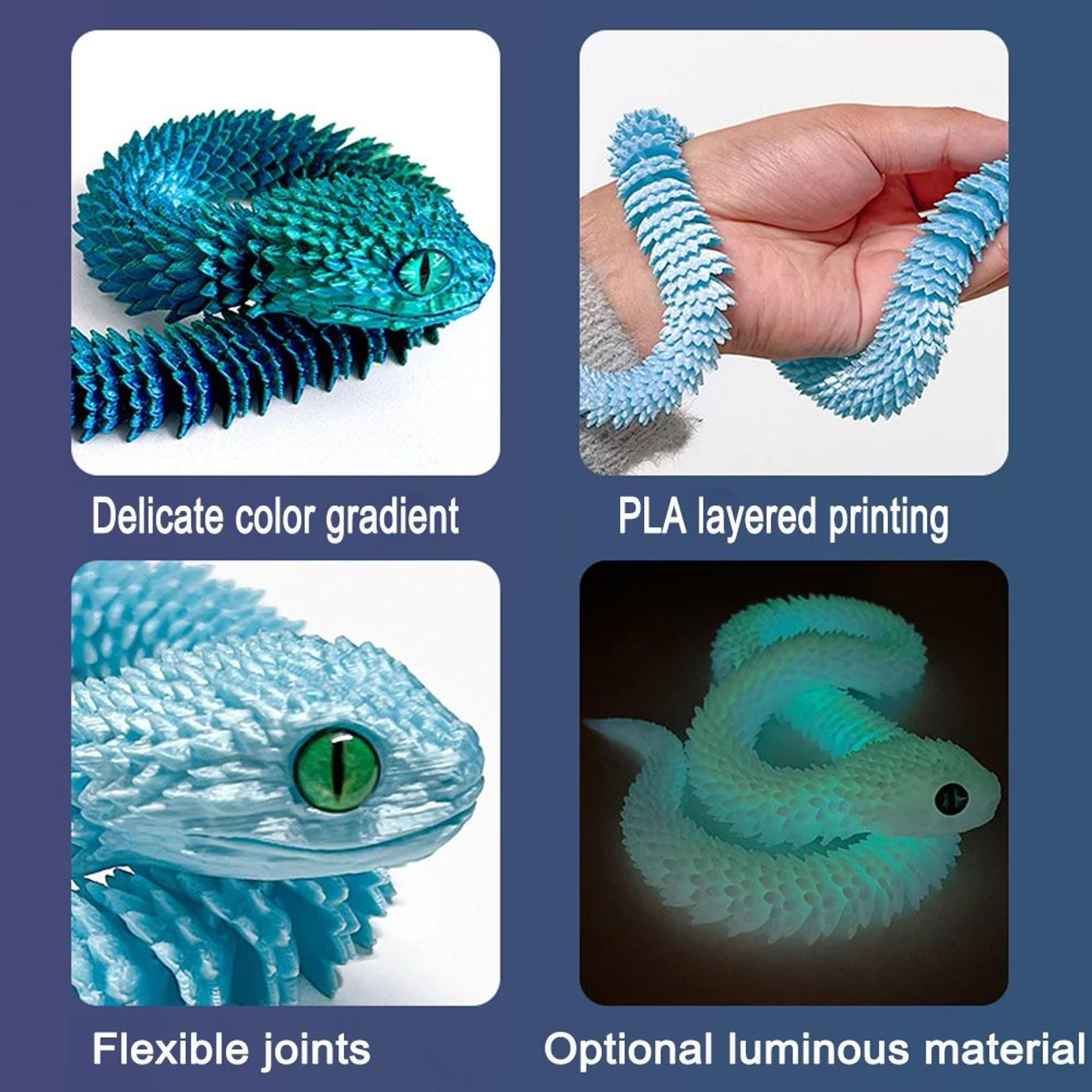 3D Printed Luminous Articulated Snake Desk Decor 2