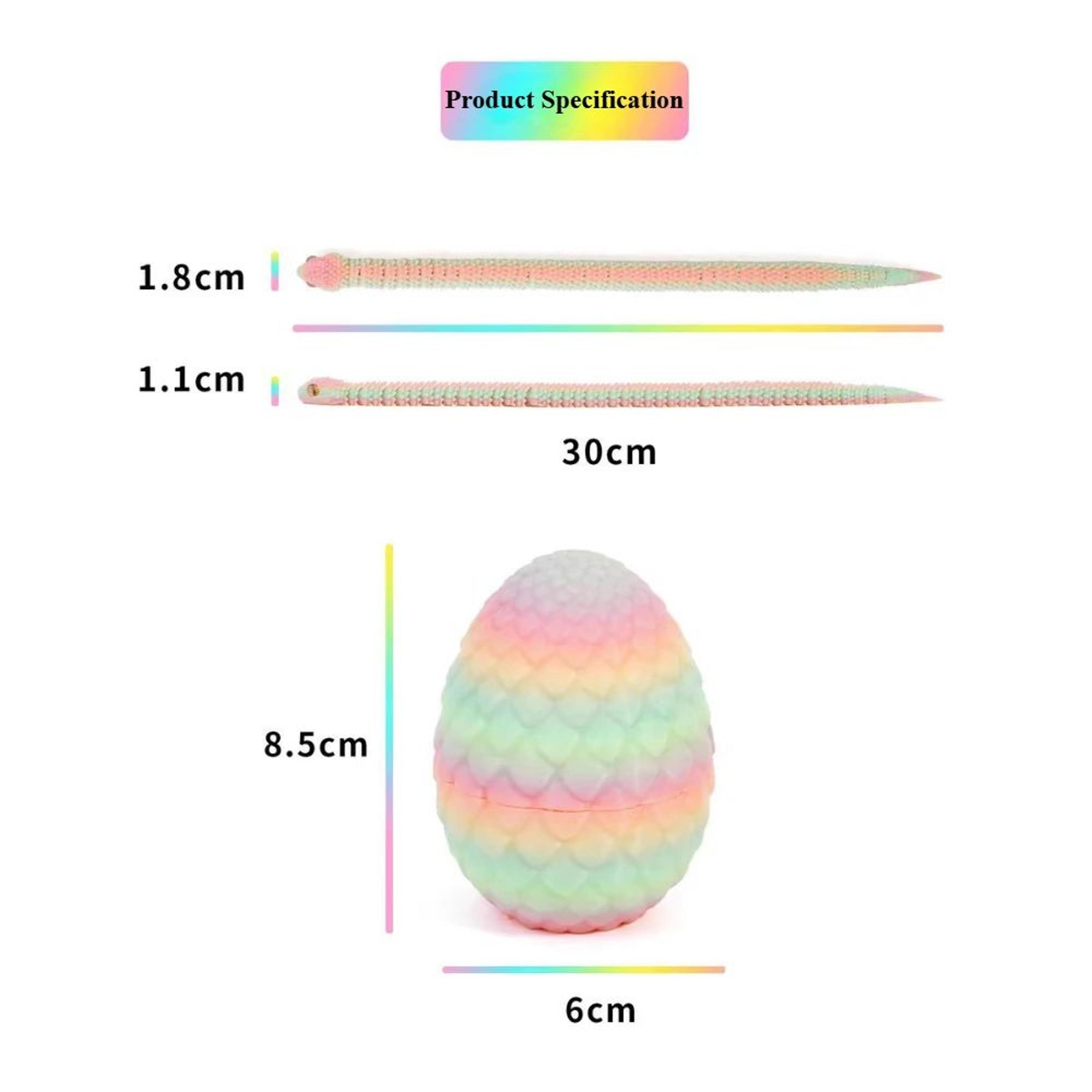 3D Printed Articulated Snake Egg Desktop Decor 5