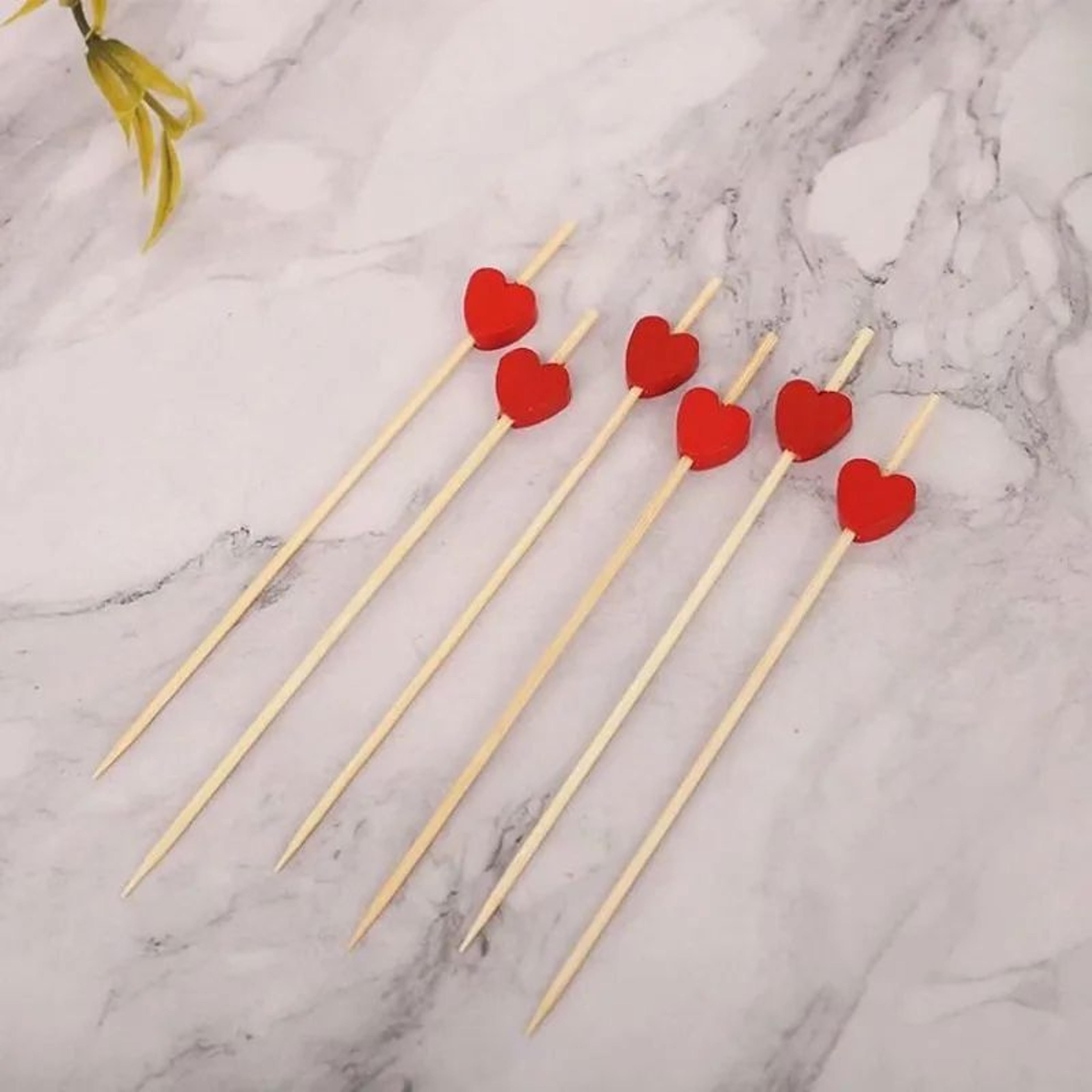 Red Heart Bamboo Cocktail Fruit Picks 1