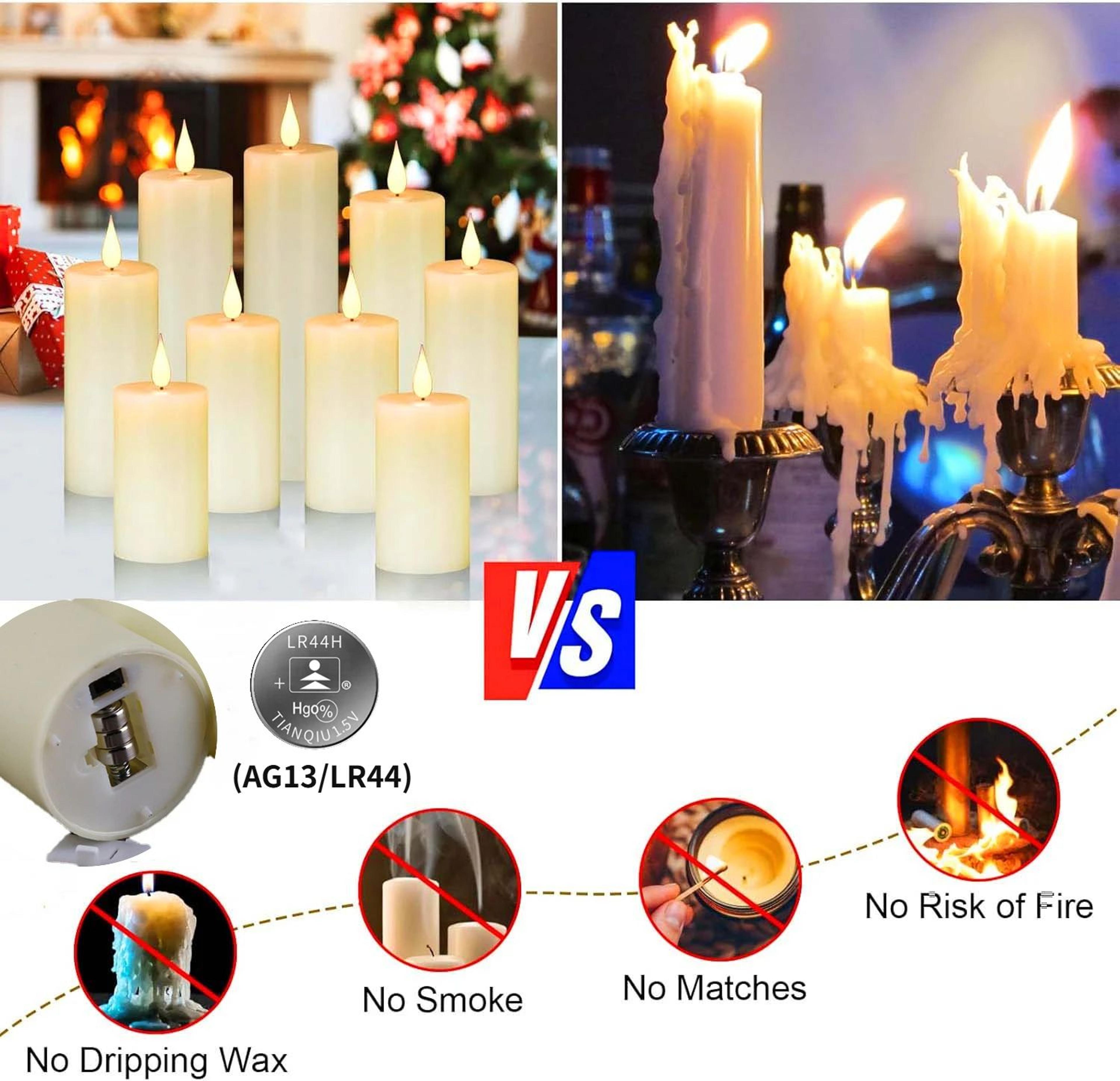 Bulk LED Flickering Flameless Pillar Candles 5