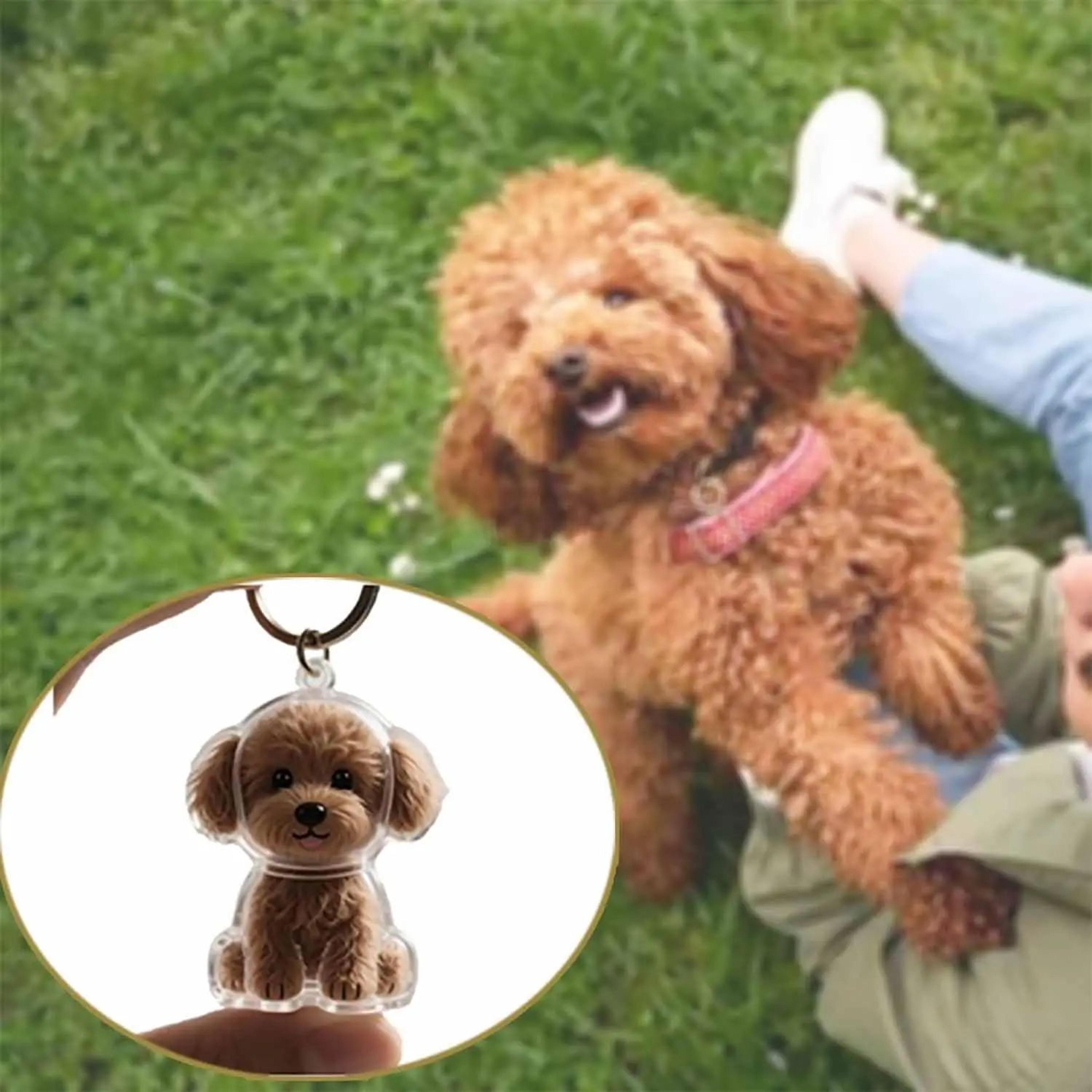 Adorable Pet Hair Memorial Keychain 3