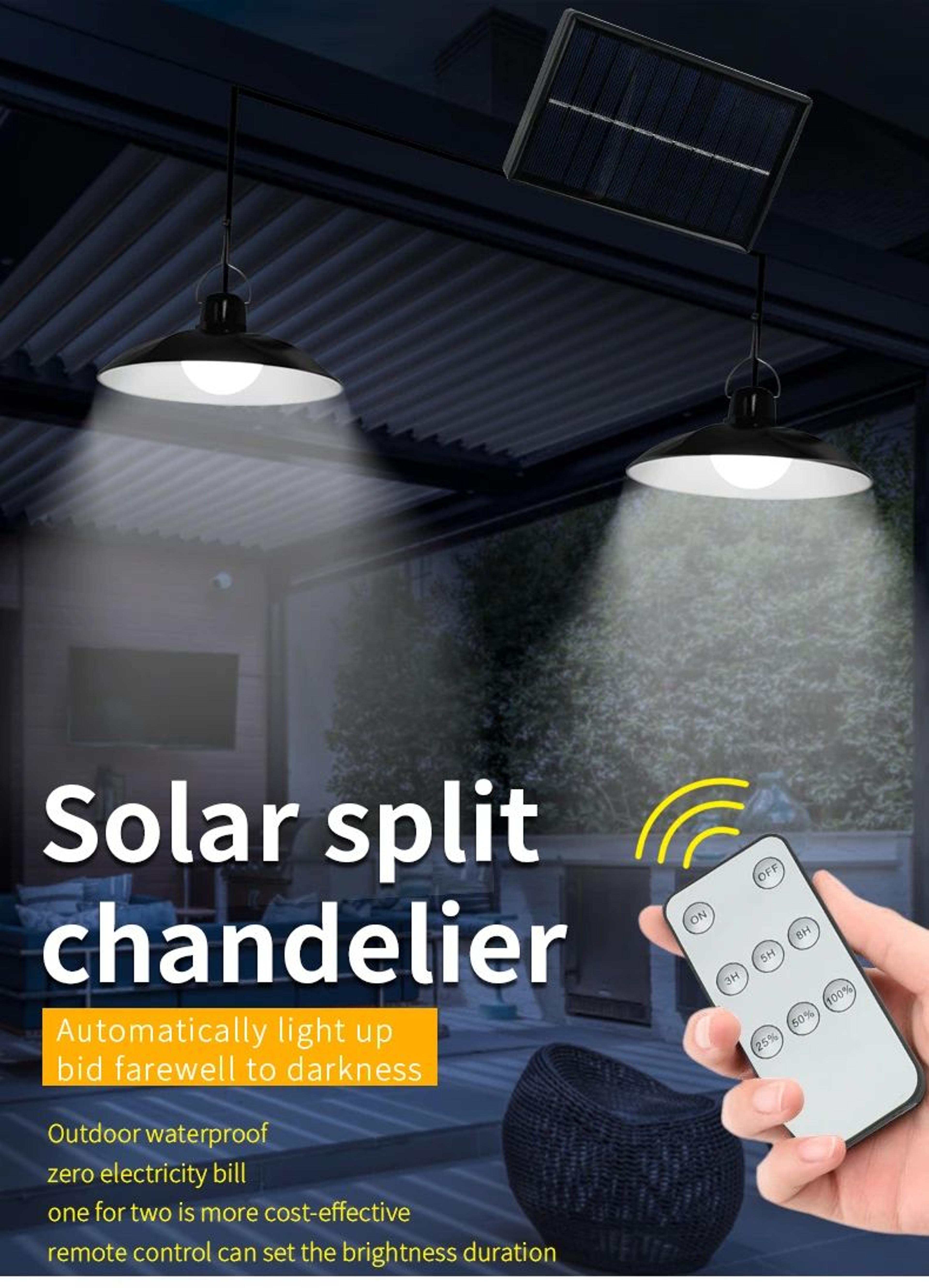 Solar LED Pendant Light With Remote Control 6