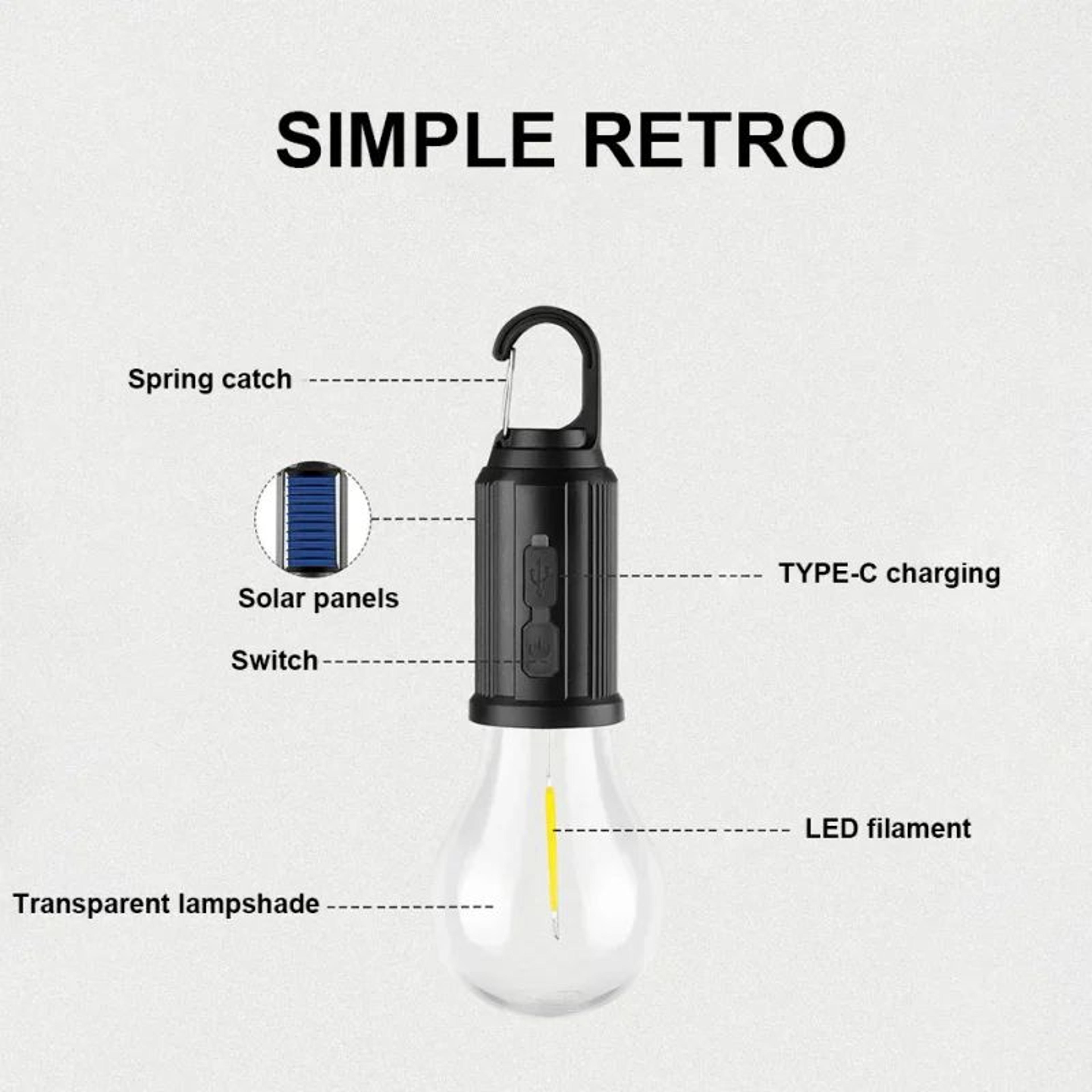 Rechargeable Solar LED Camping Bulb Light 4