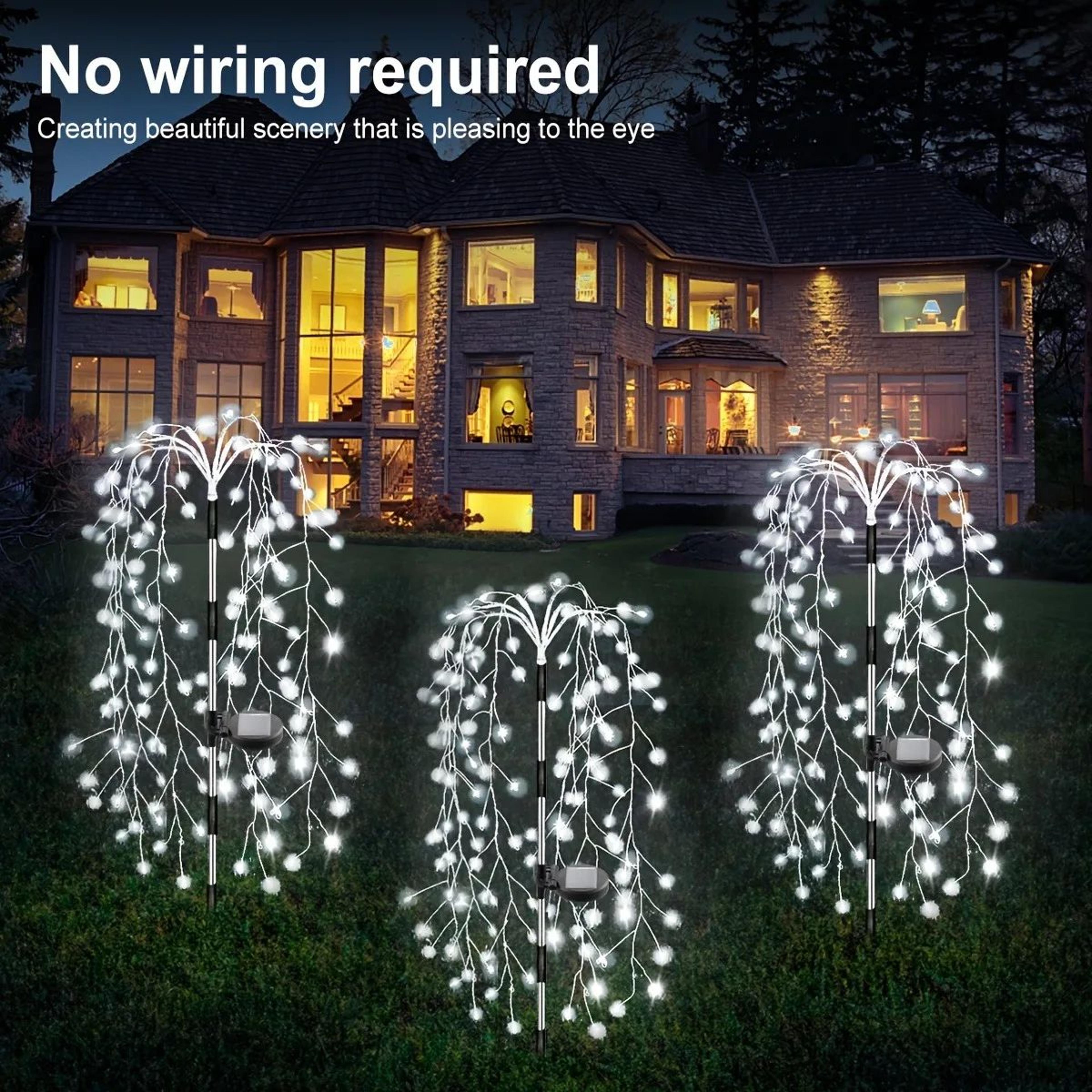 200 LED Solar Firecracker Willow Garden Light 1