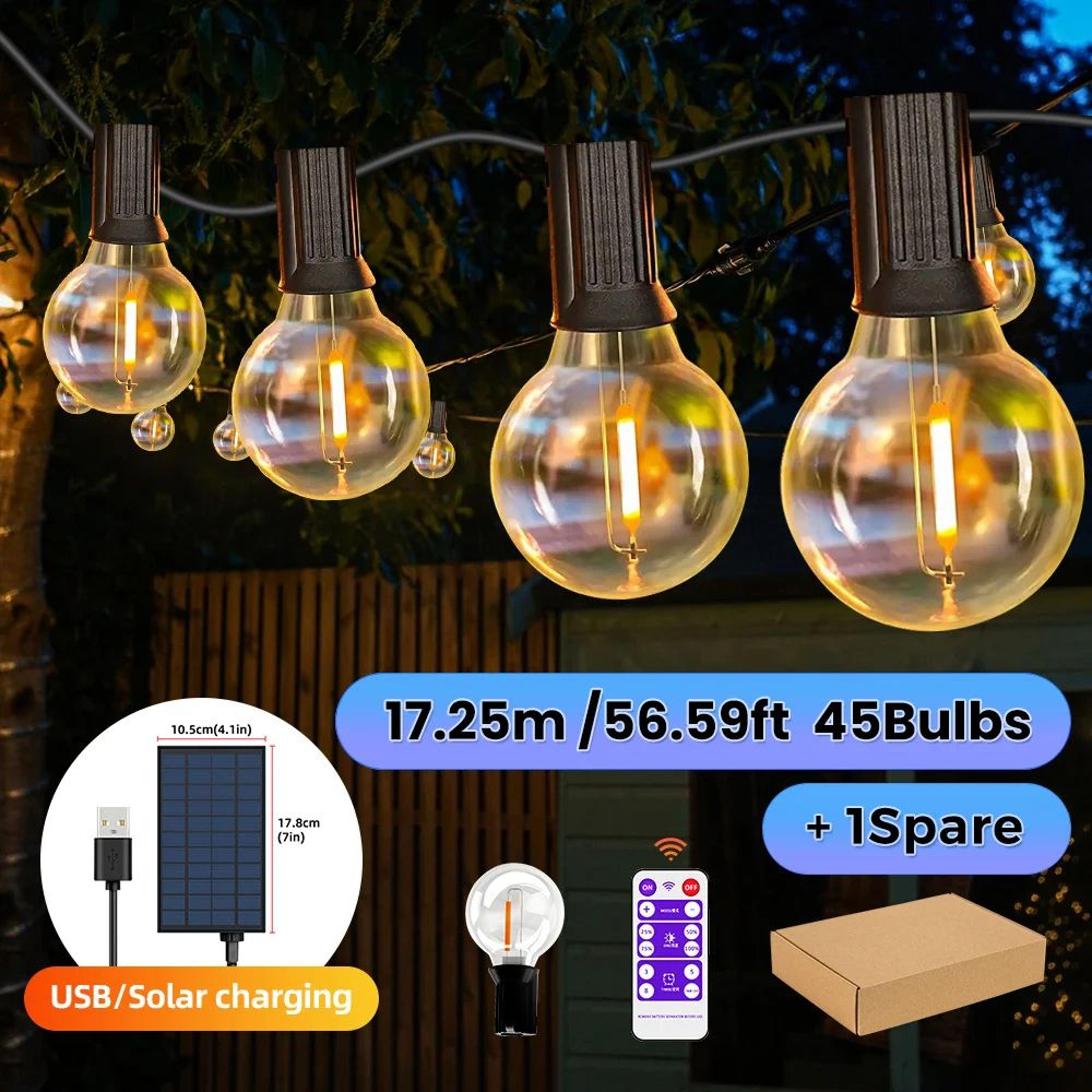 G40 Solar Globe String Lights With Remote 7