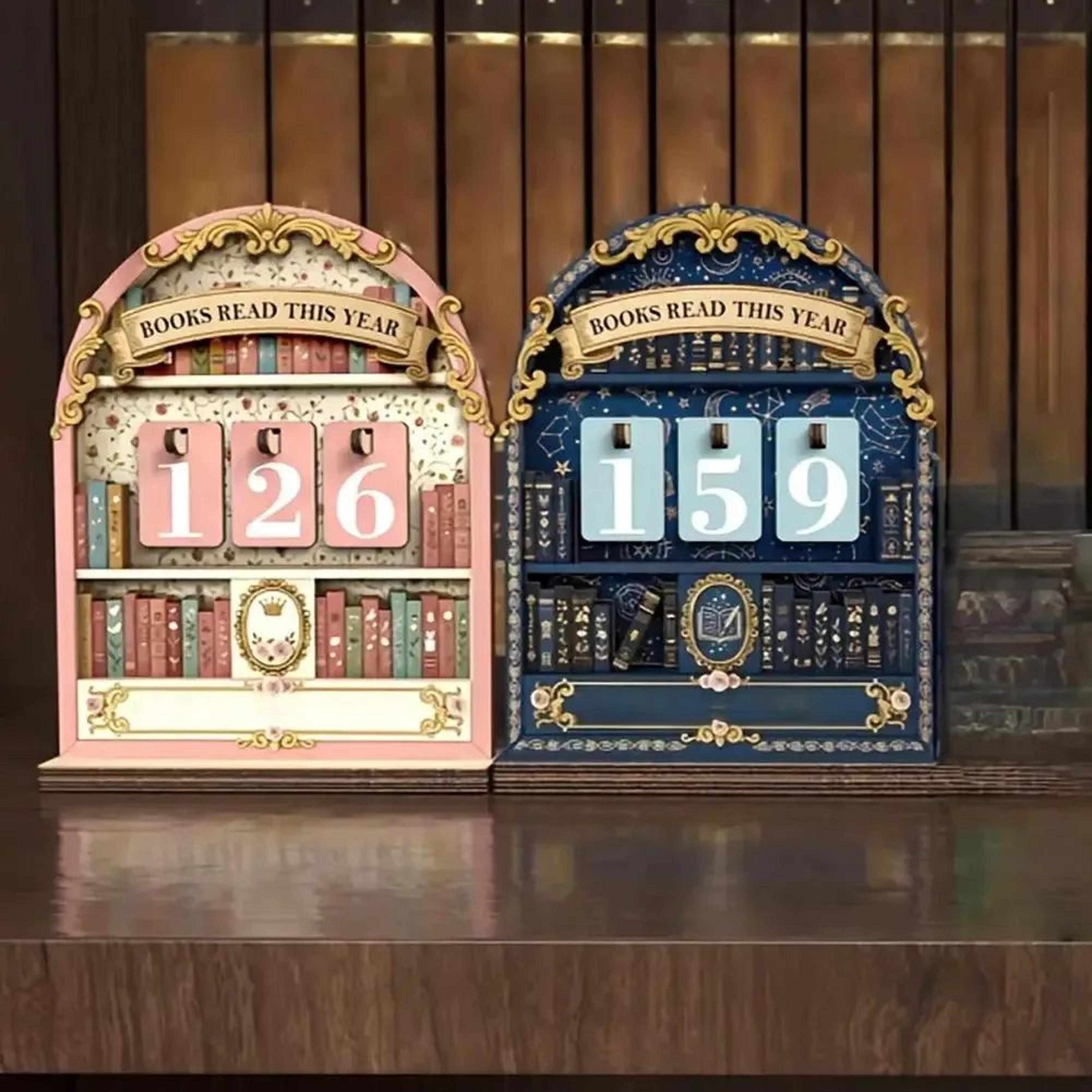 Vintage Wooden Book Reading Tracker 1