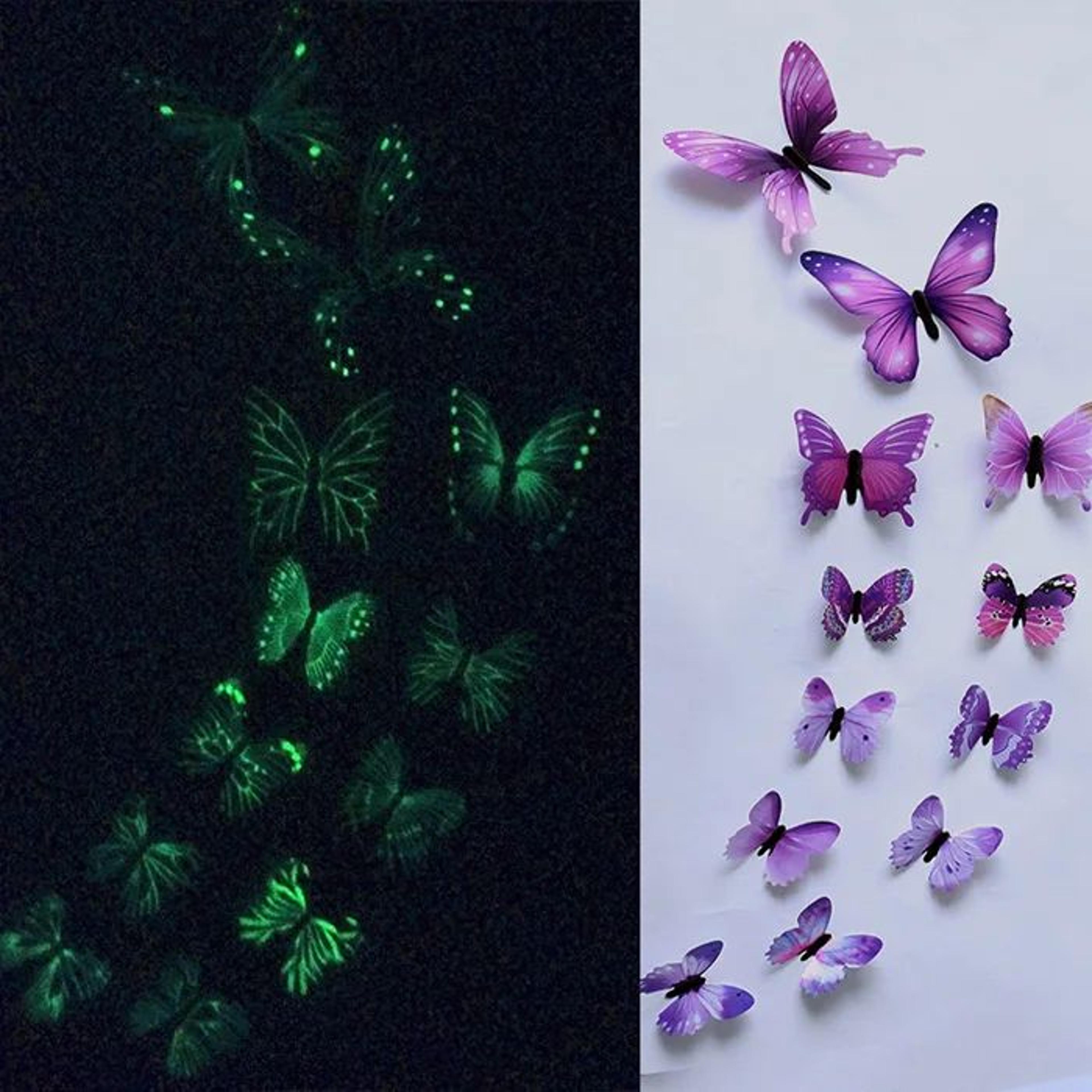 Luminous 3D Butterfly Wall Stickers Set 6