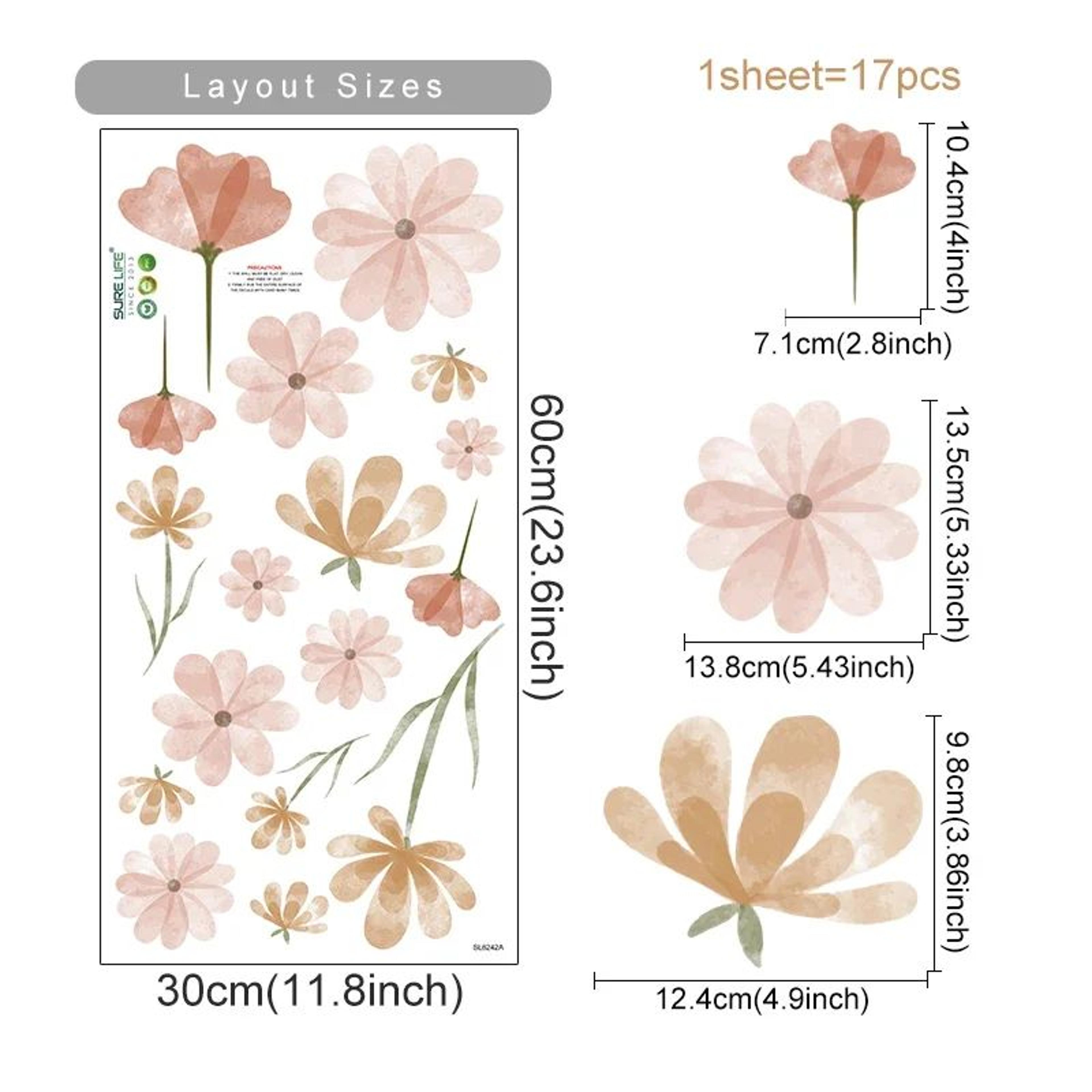 Boho Watercolor Floral Wall Decals 6