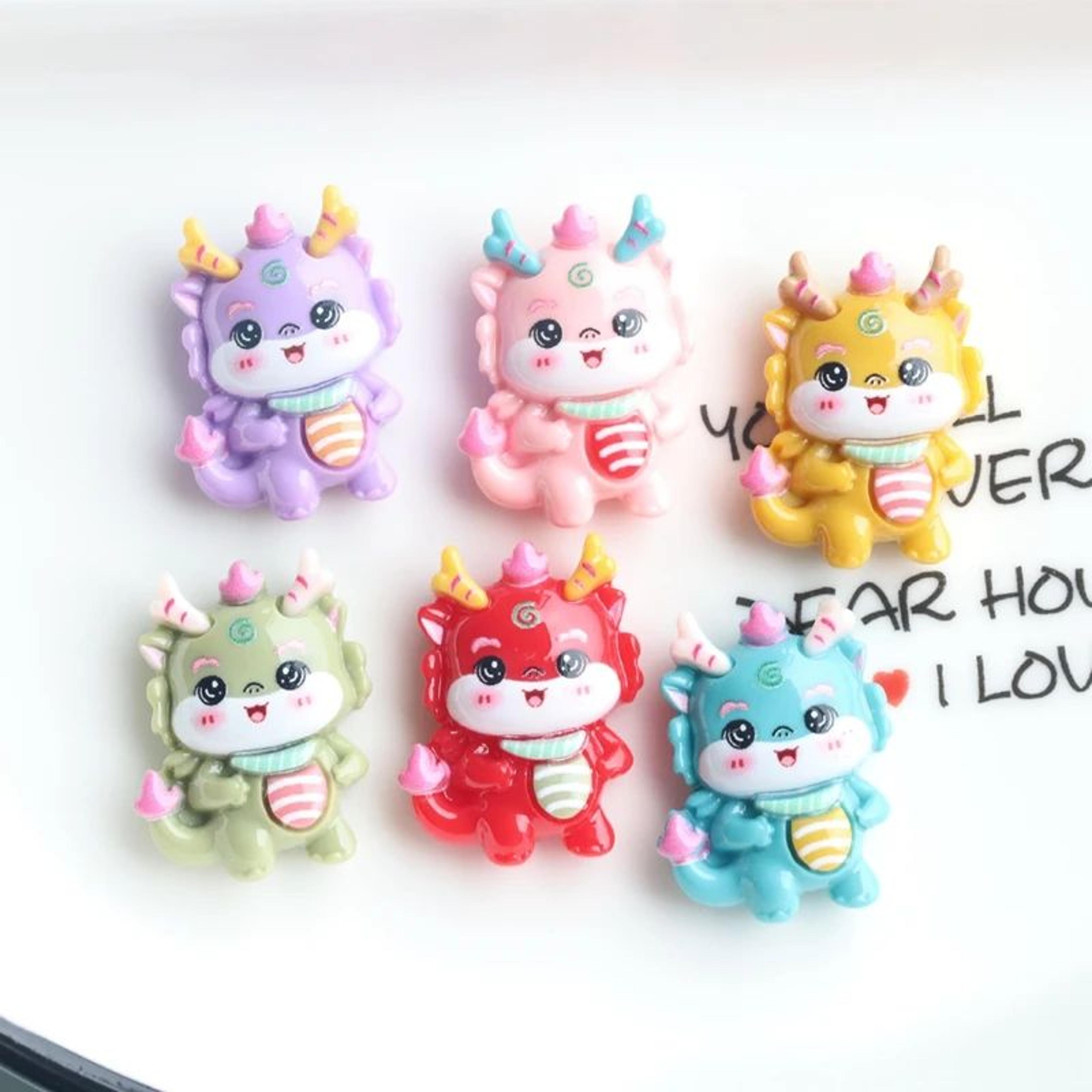 mini cartoon dinosaur resin cabochons 10 piece set