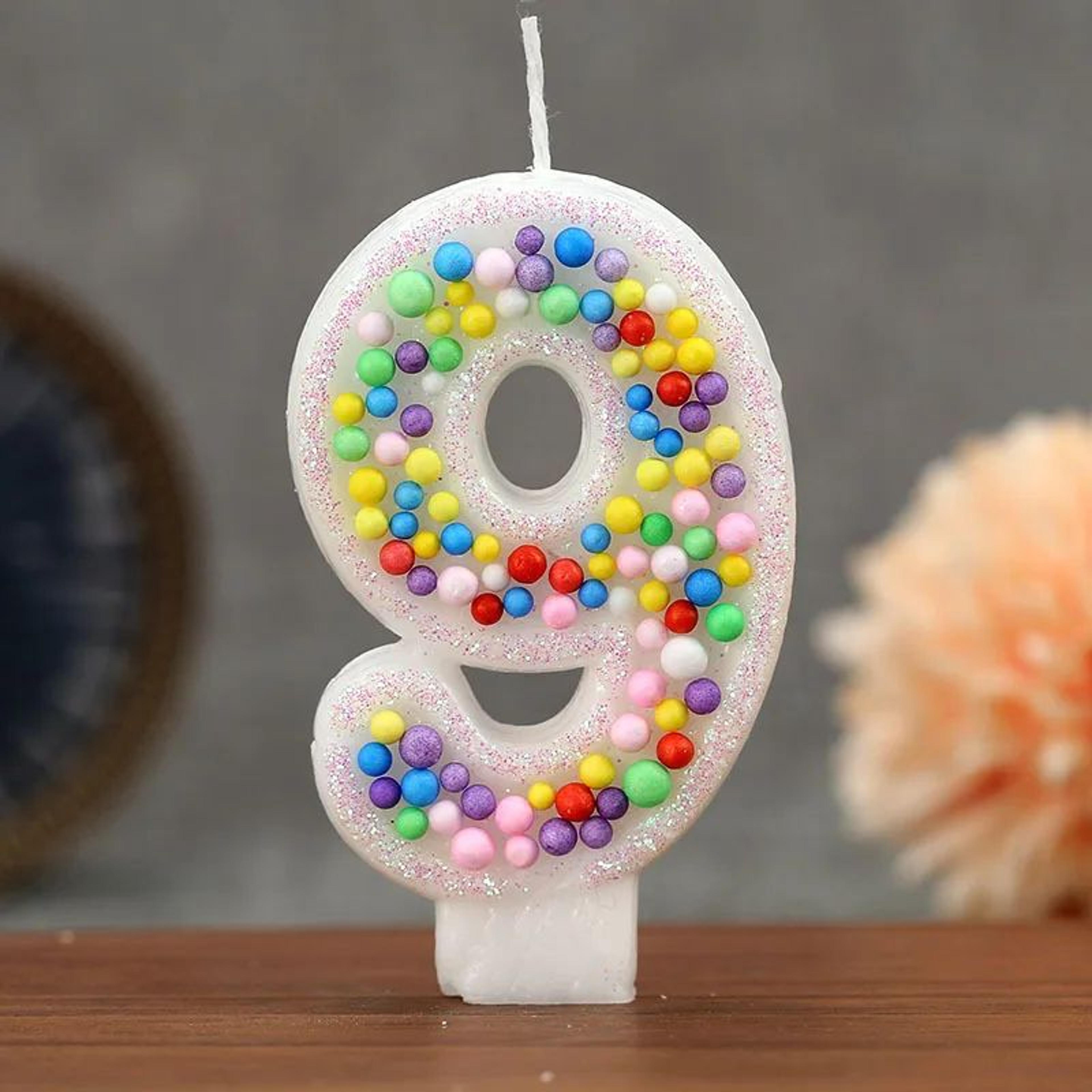 Colorful Ball Number Birthday Candle 12