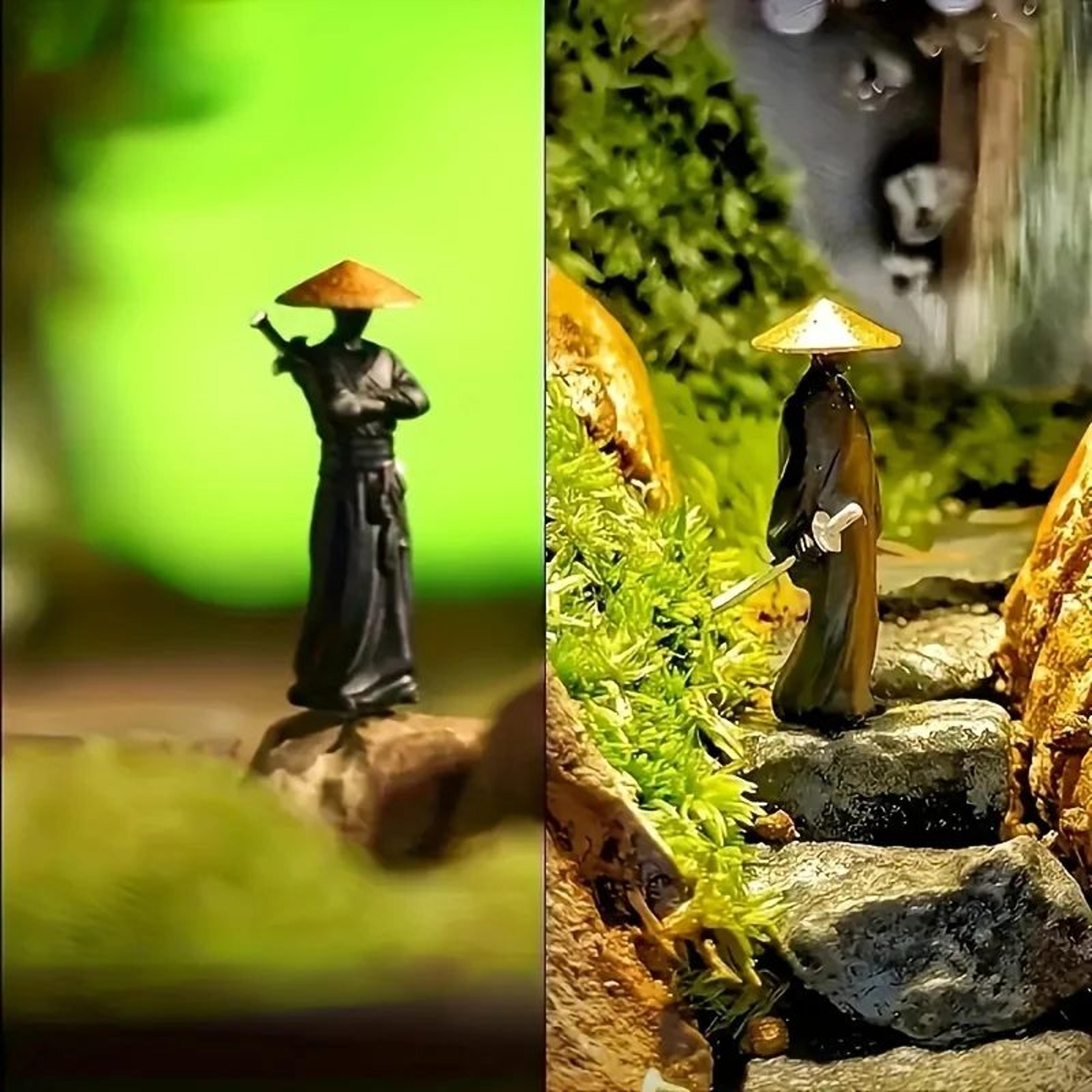 Mini Ninja Samurai Warrior Resin Figures Set 6