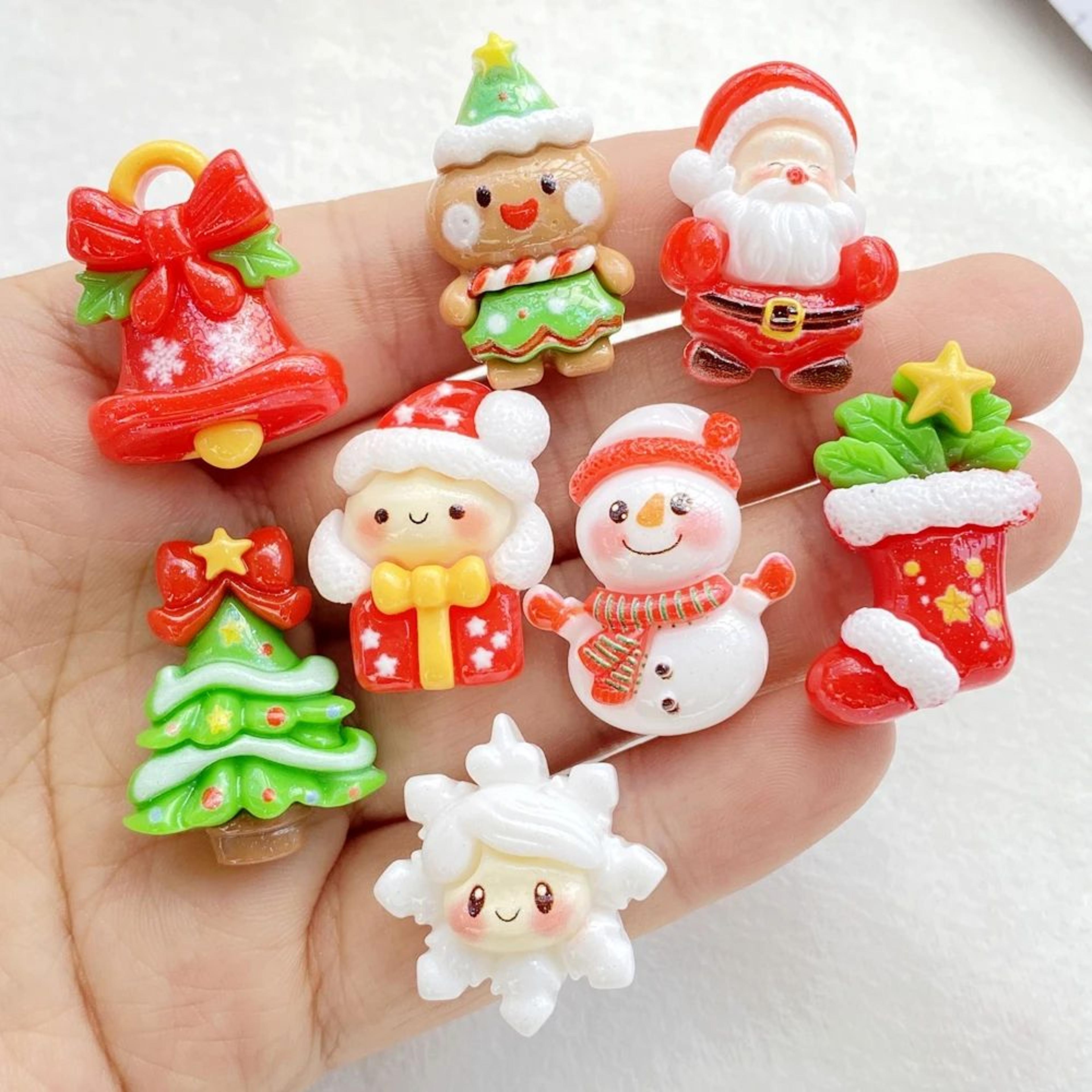 10 piece christmas resin craft charms set
