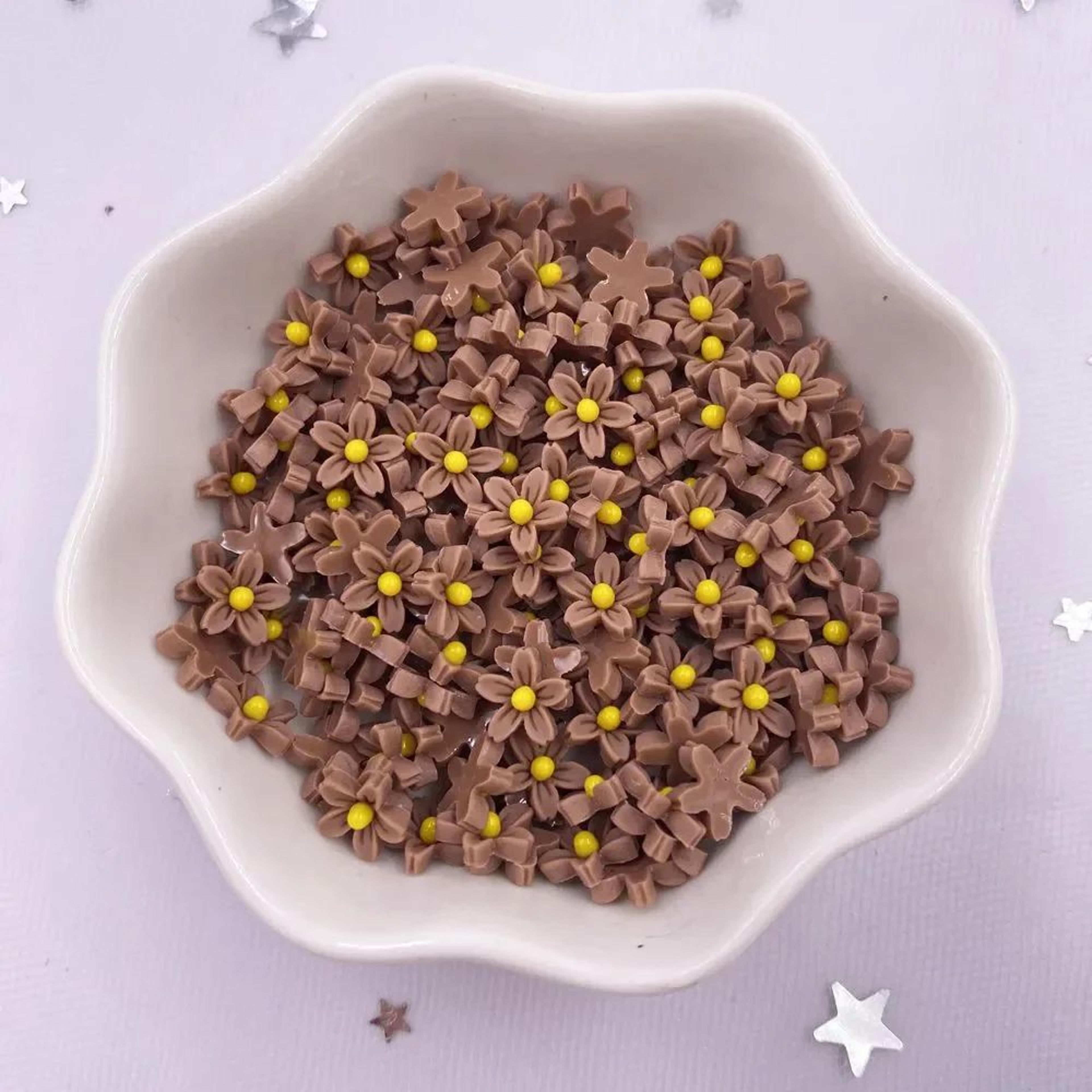 100 Piece Colorful Mini Resin Flower Gems 12