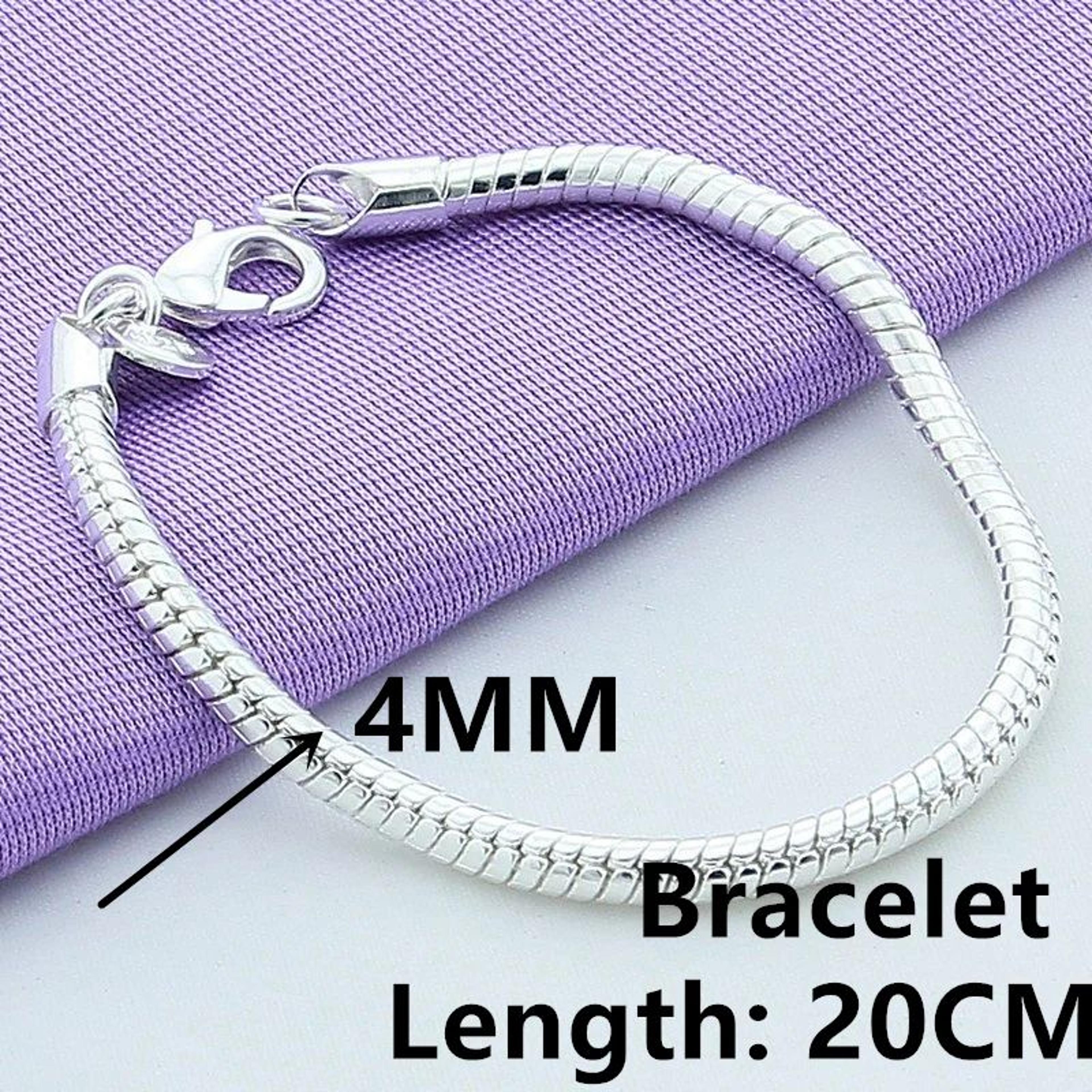 925 Sterling Silver Snake Chain Bracelet 7
