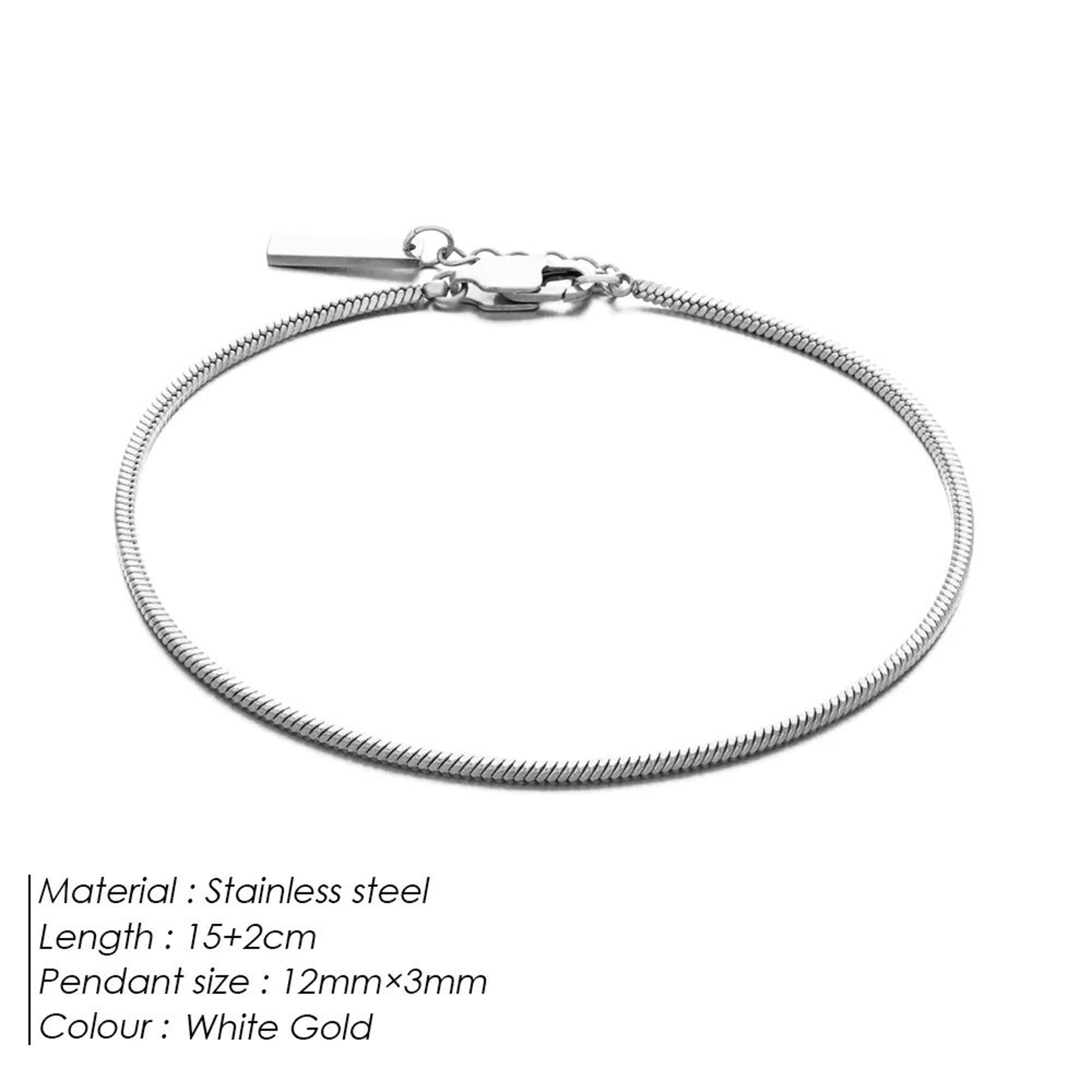 EManco 15mm Titanium Steel Square Chain Bracelet 8