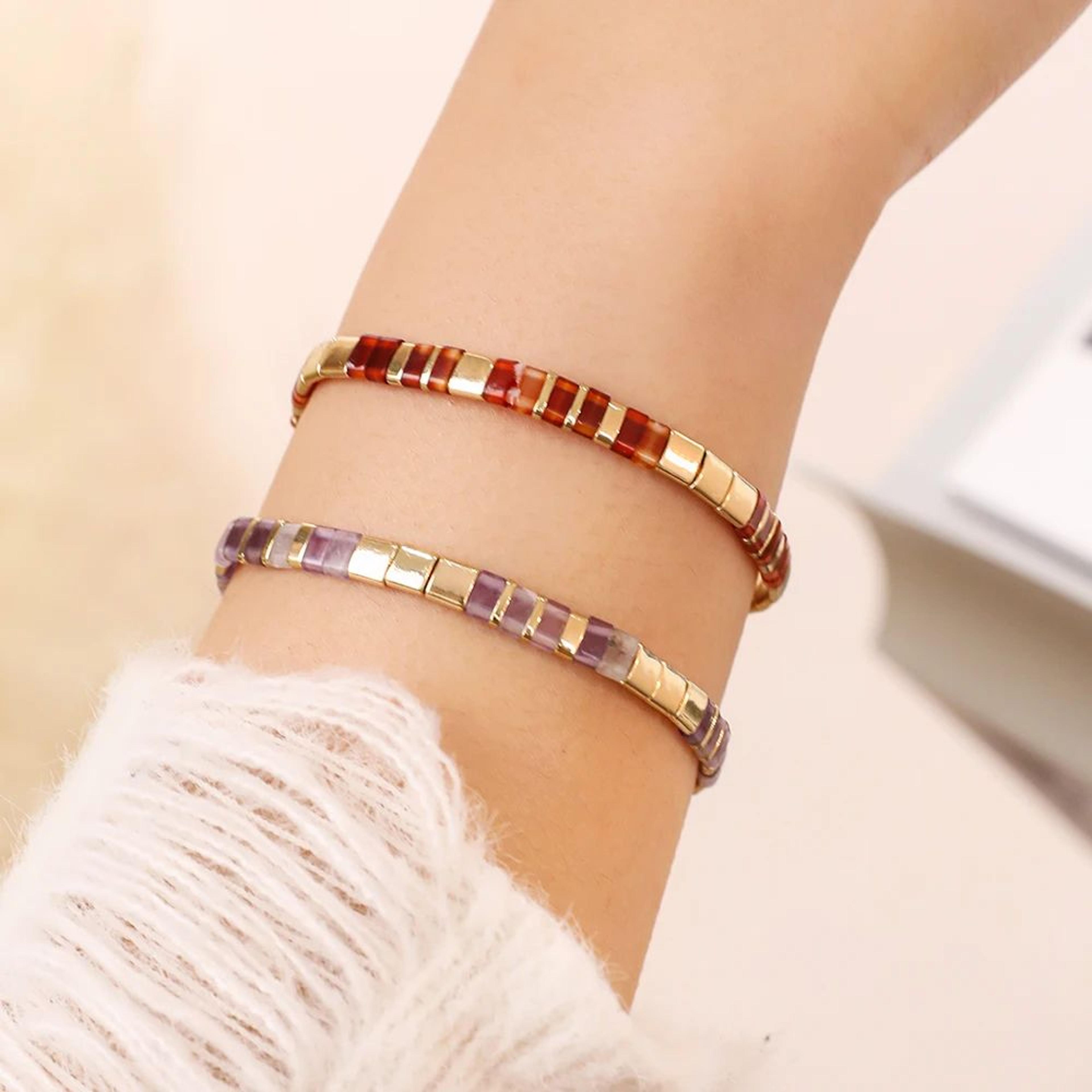 ZMZY Colorful Tila Beaded Elastic Bracelet 3
