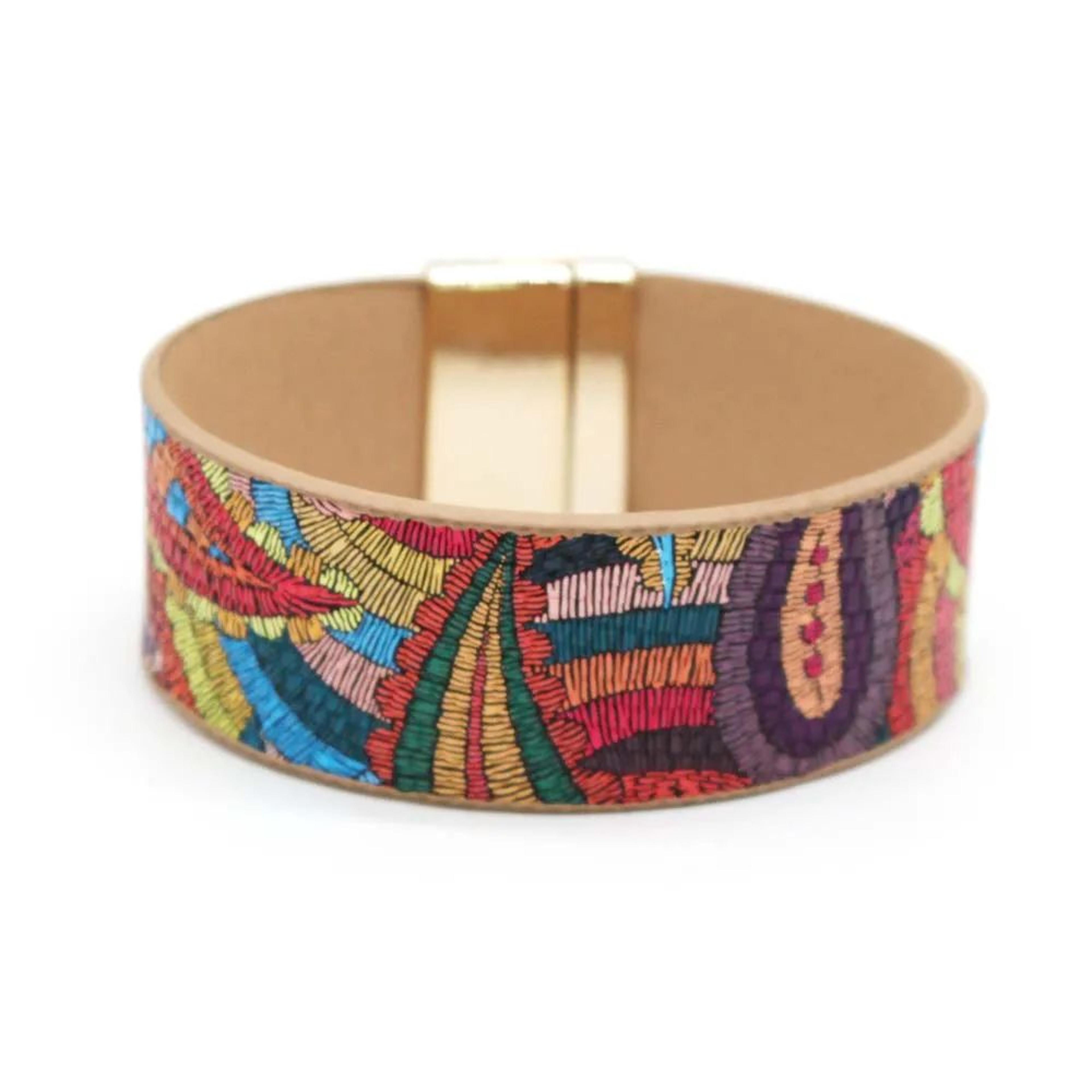 Ethnic Leather Wrap Heartbeat Bracelet 4