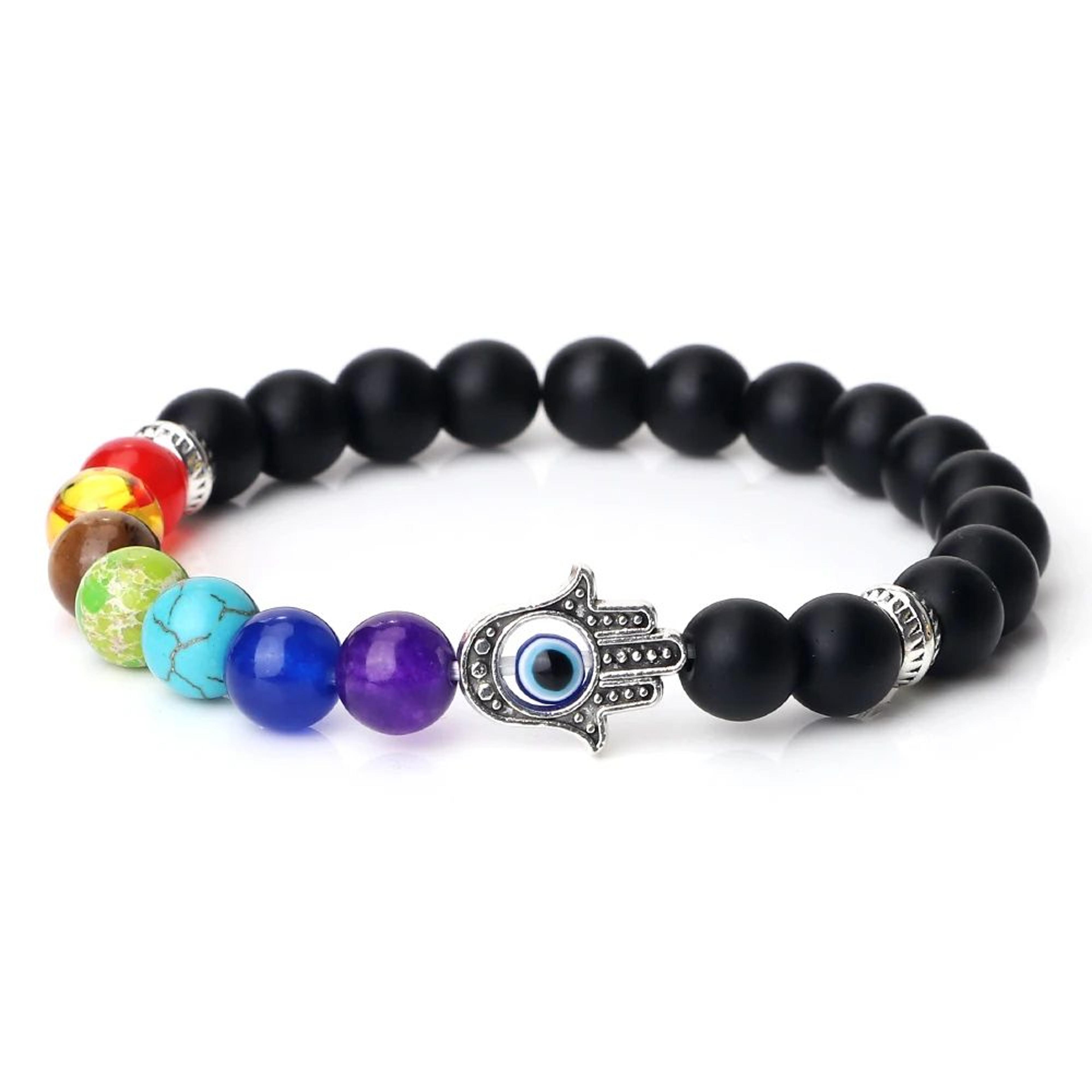 Seven Chakra Natural Stone Evil Eye Bracelet 10