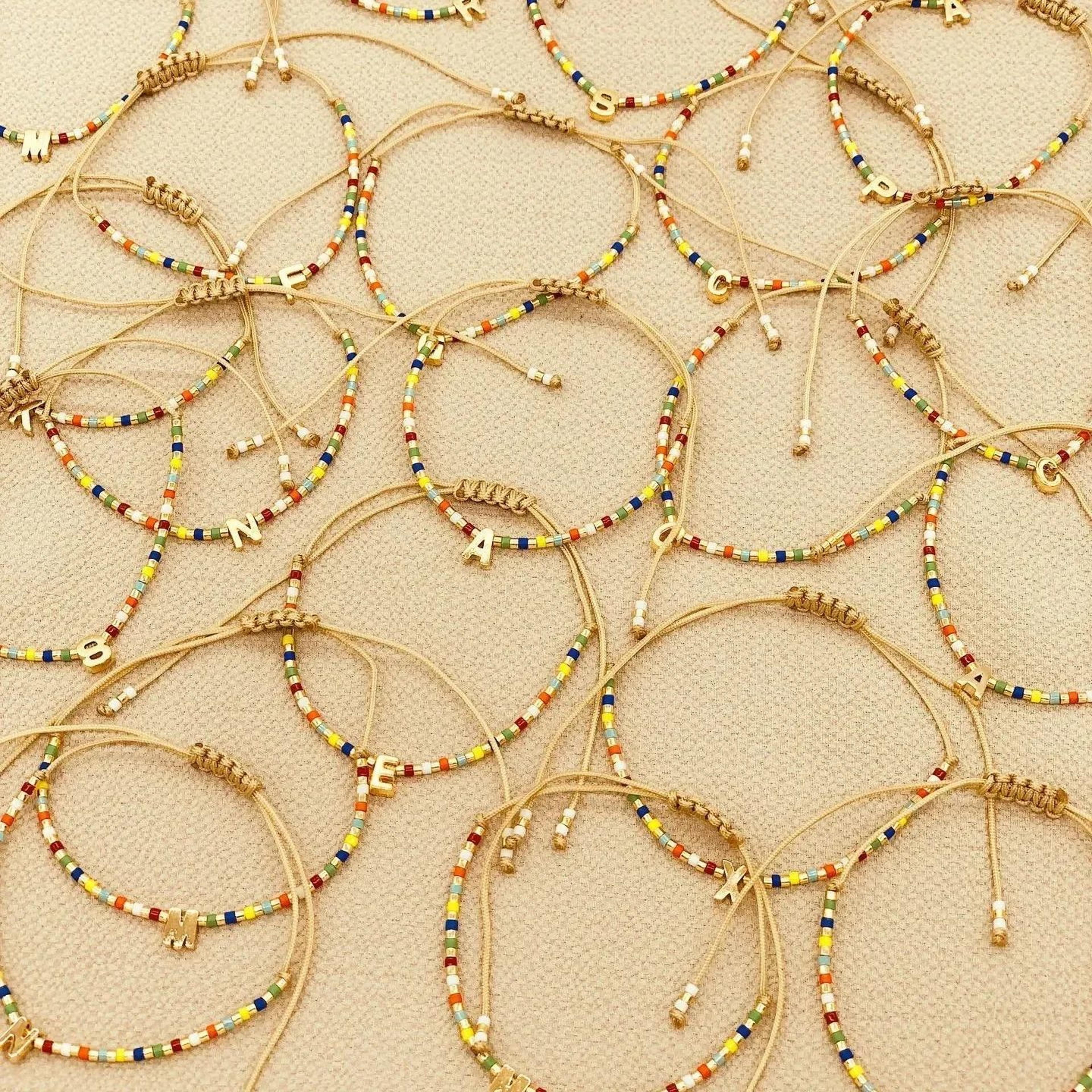 Personalized Initial Rainbow Beaded Bracelet 2