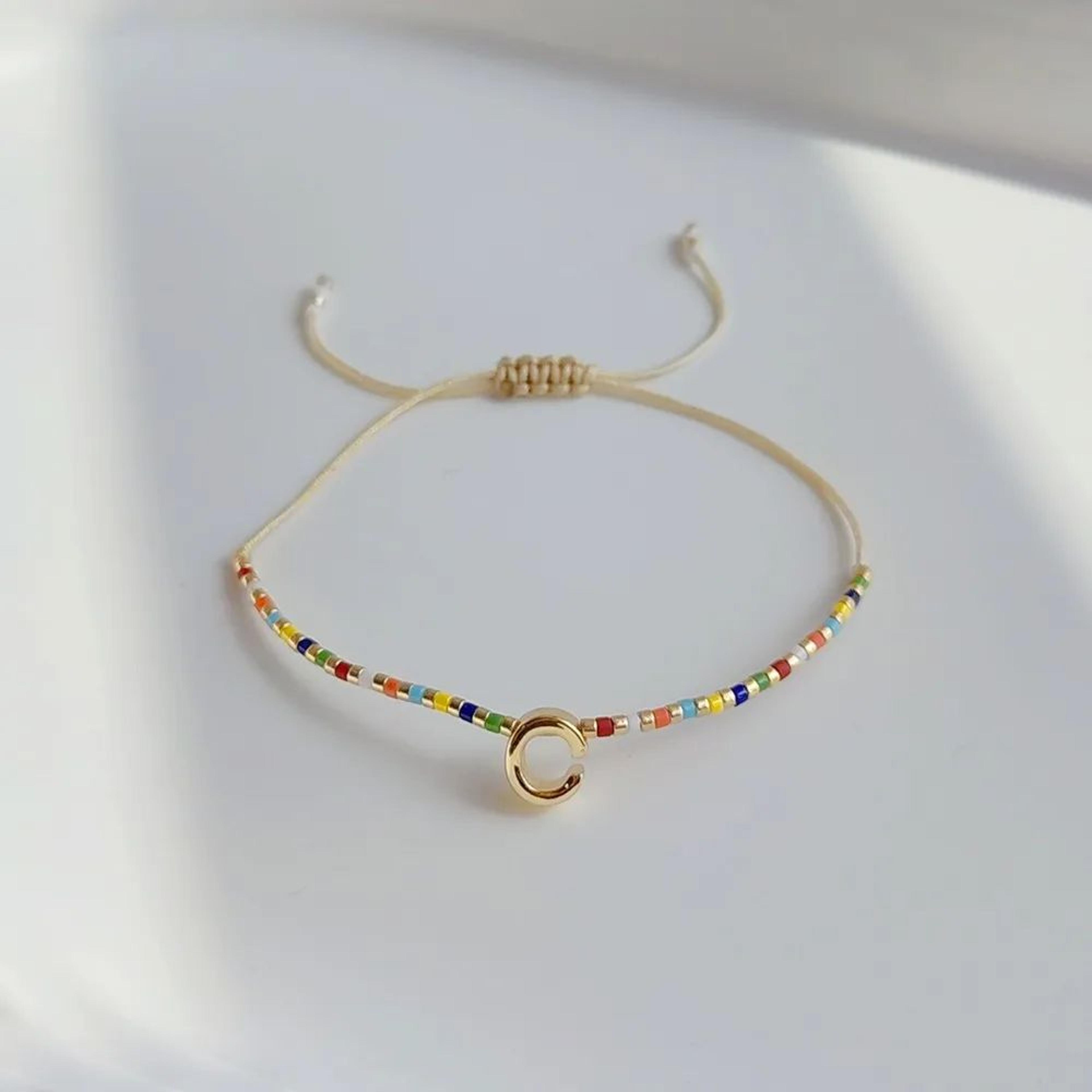 Personalized Initial Rainbow Beaded Bracelet 5