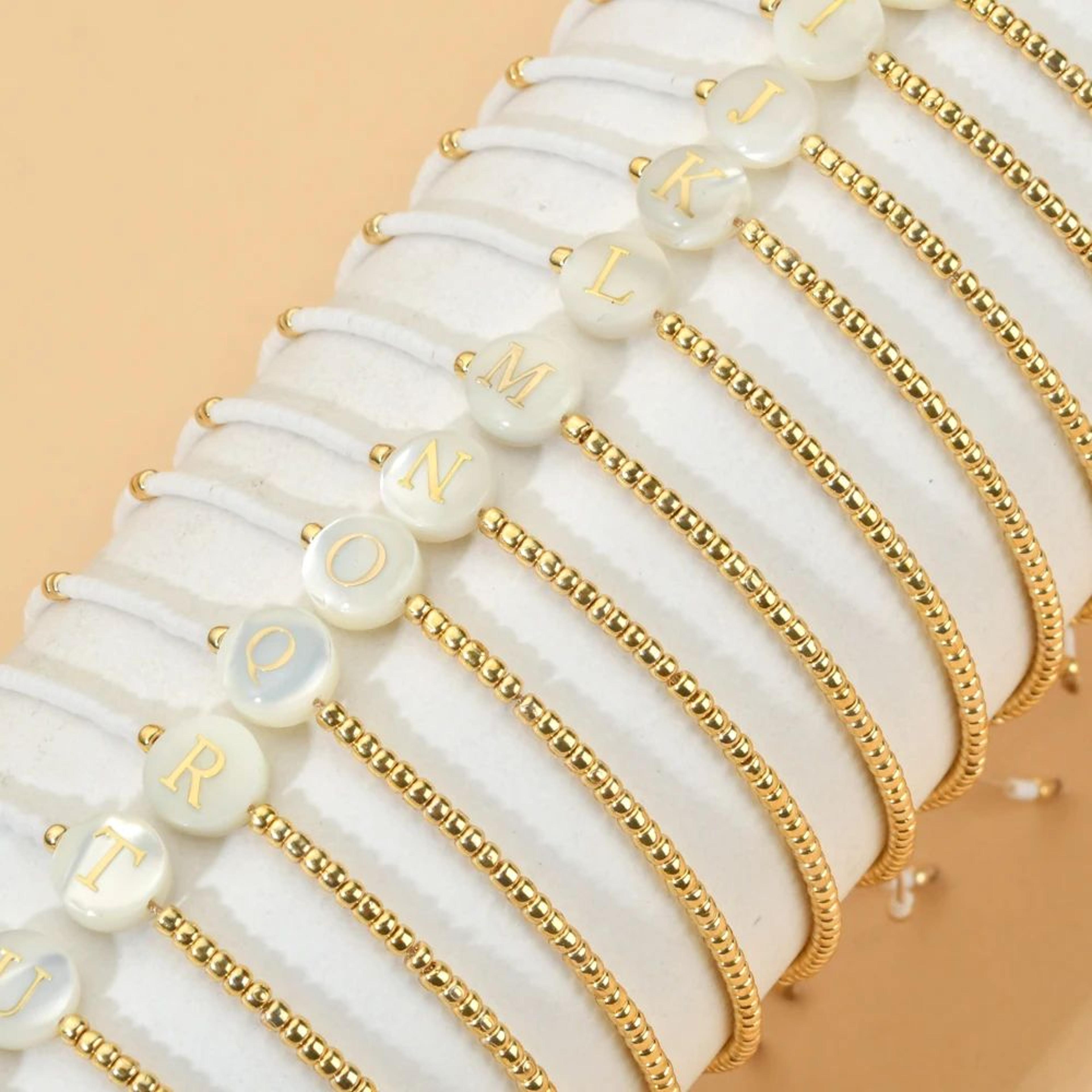 Miyuki Initial Shell Charm Bracelet 3