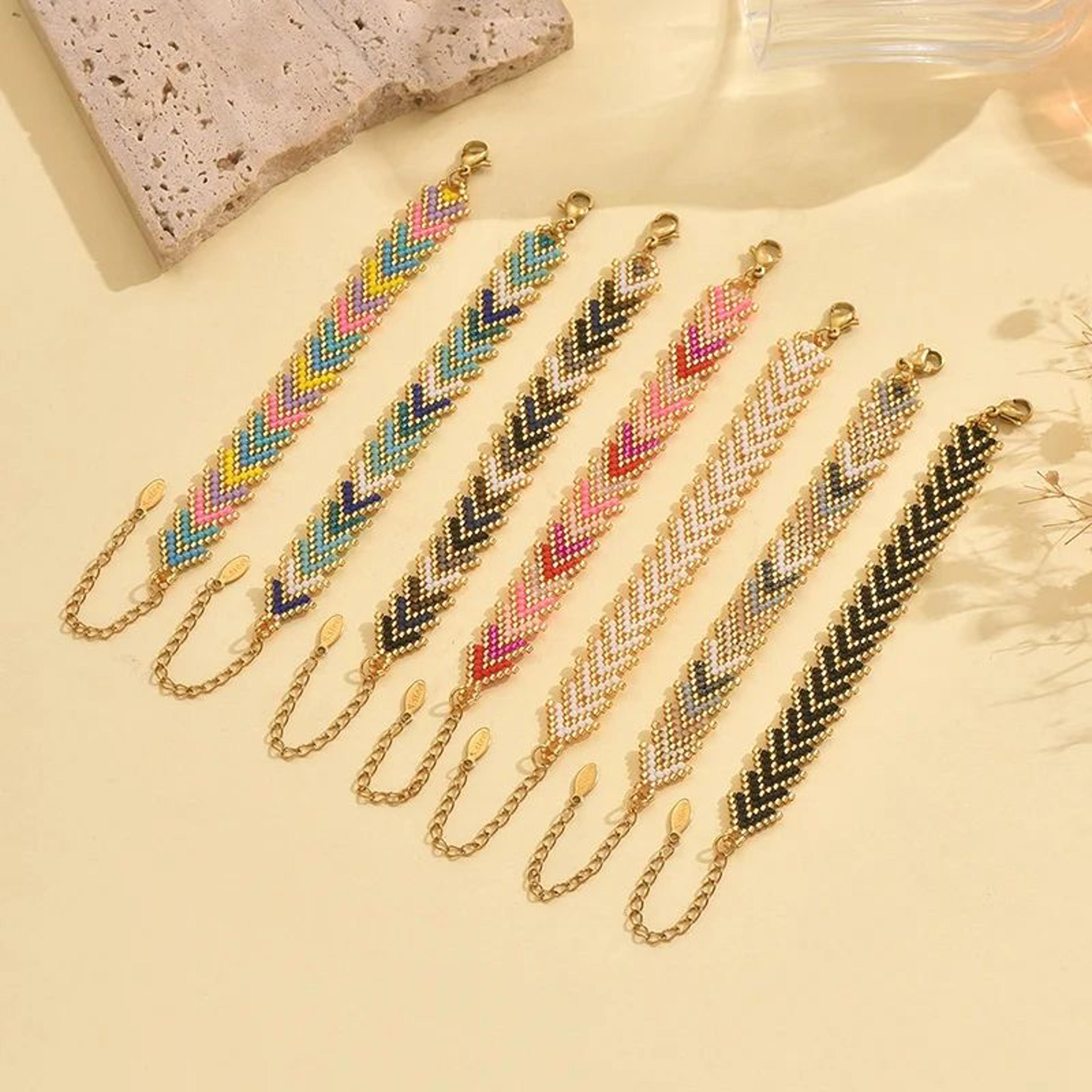 Colorful Miyuki Beaded Chain Bracelet 2