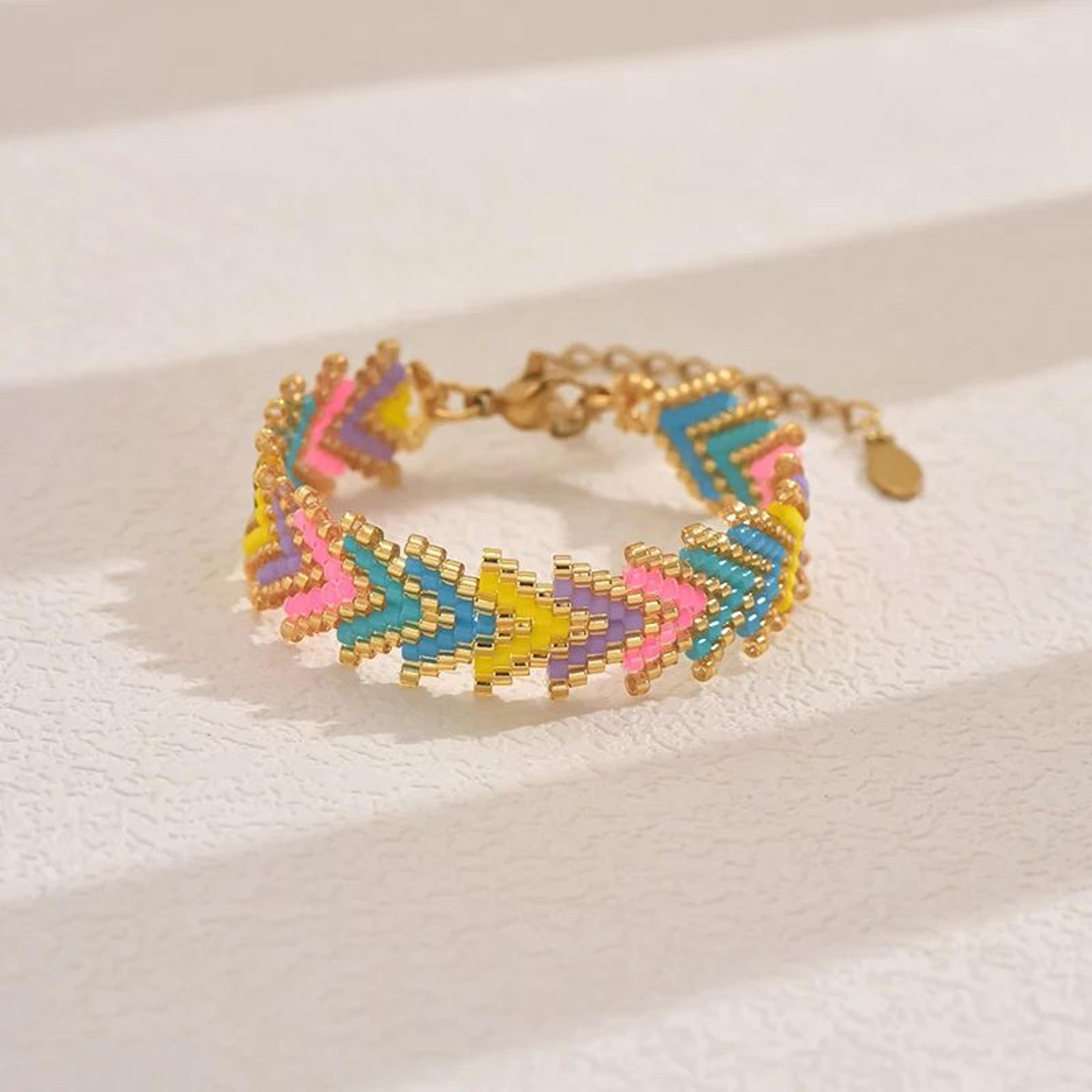 Colorful Miyuki Beaded Chain Bracelet 10