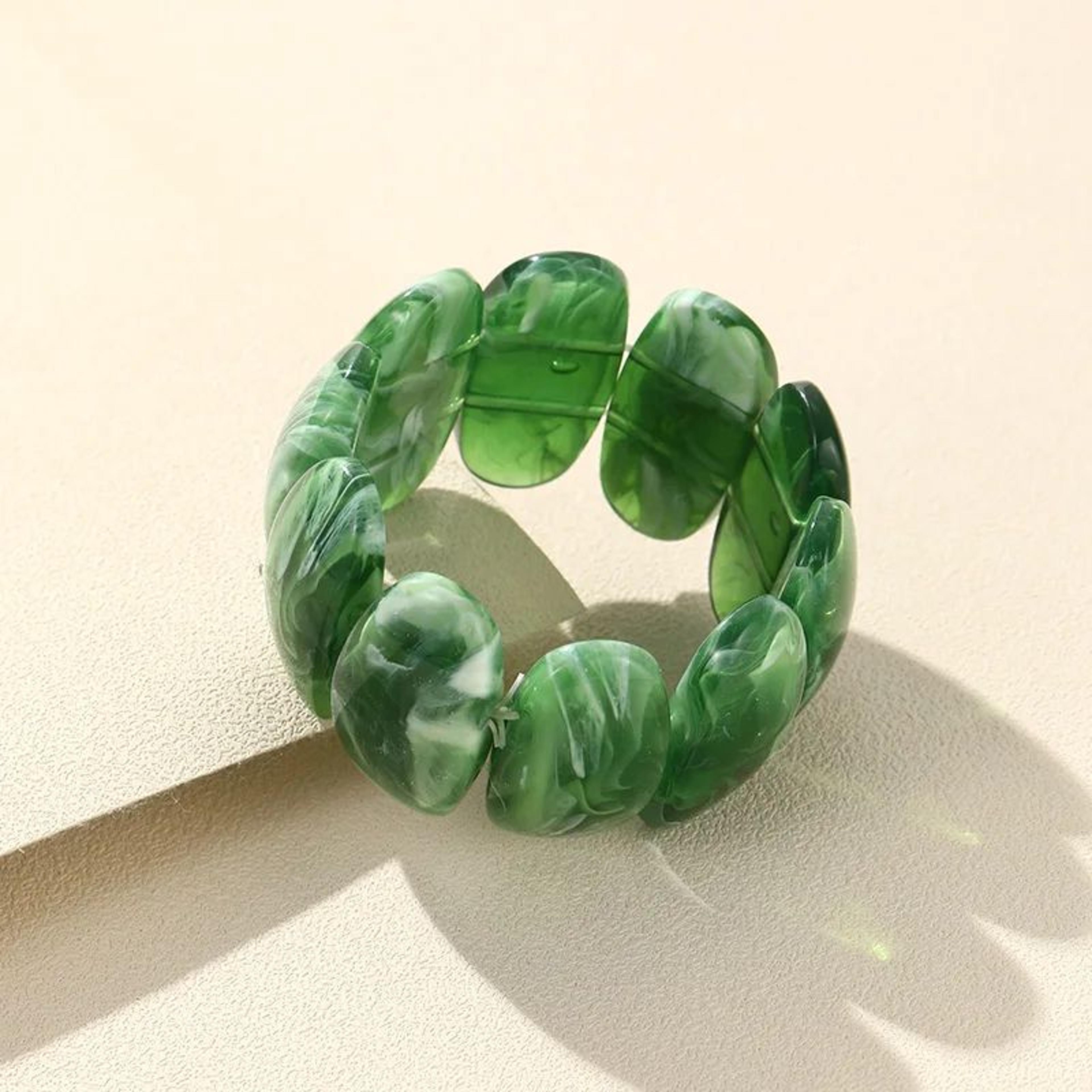 Colorful Resin Beaded Stretch Bracelet 6