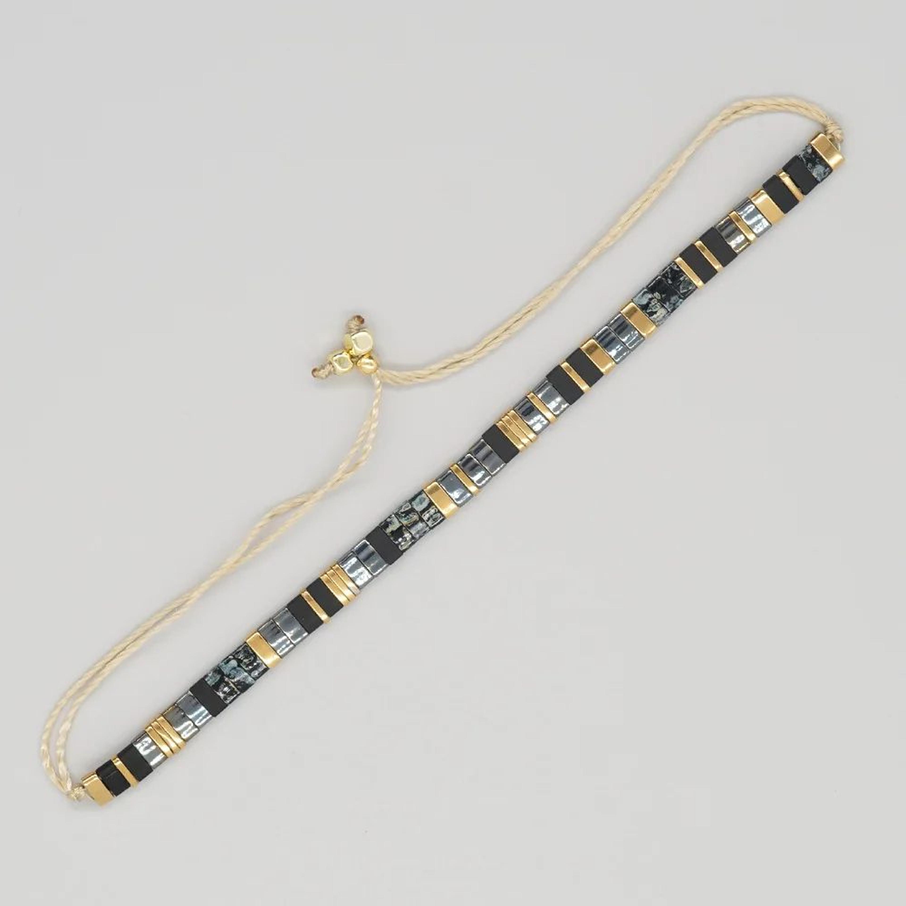 Colorful Tila Beaded Woven Bracelet 17