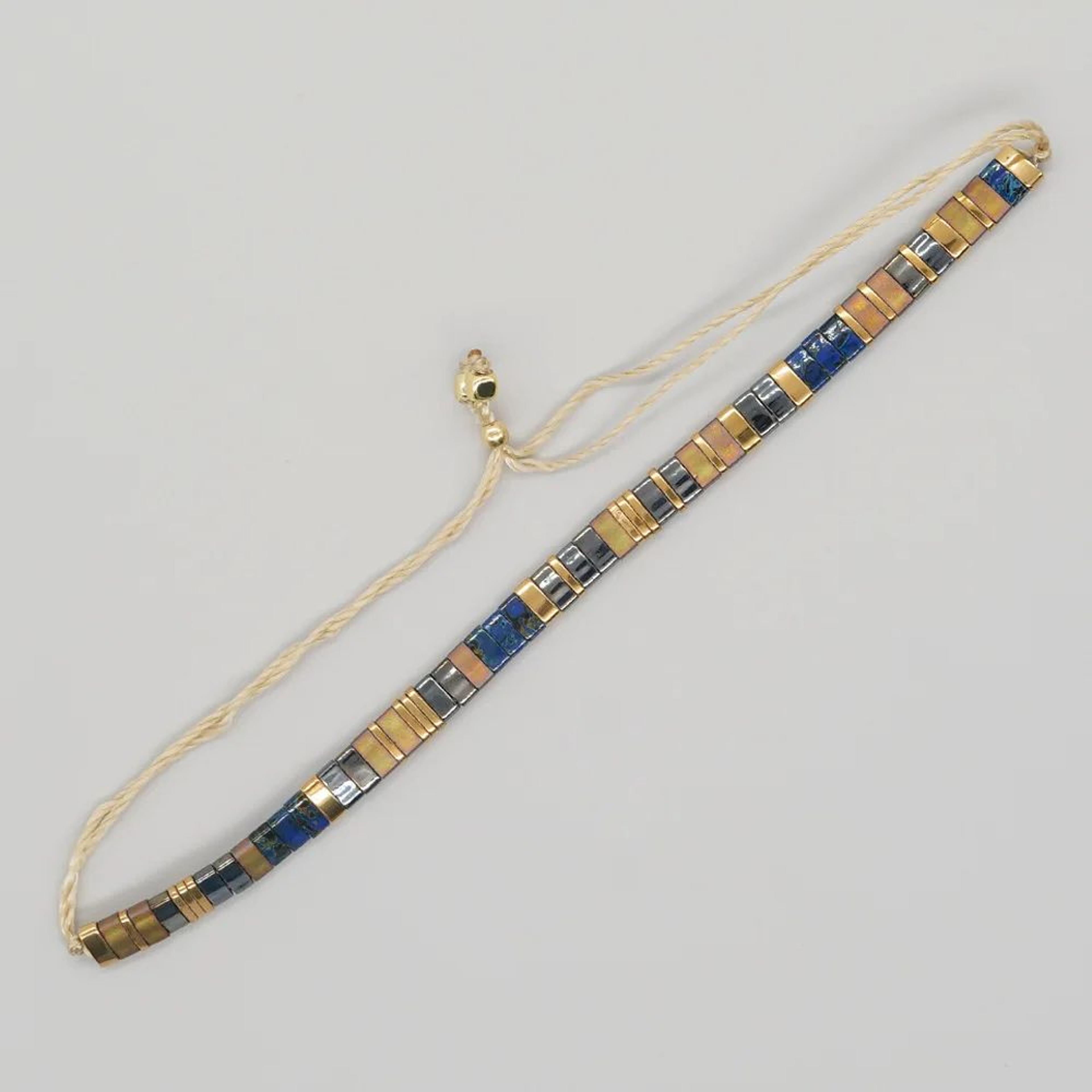 Colorful Tila Beaded Woven Bracelet 18