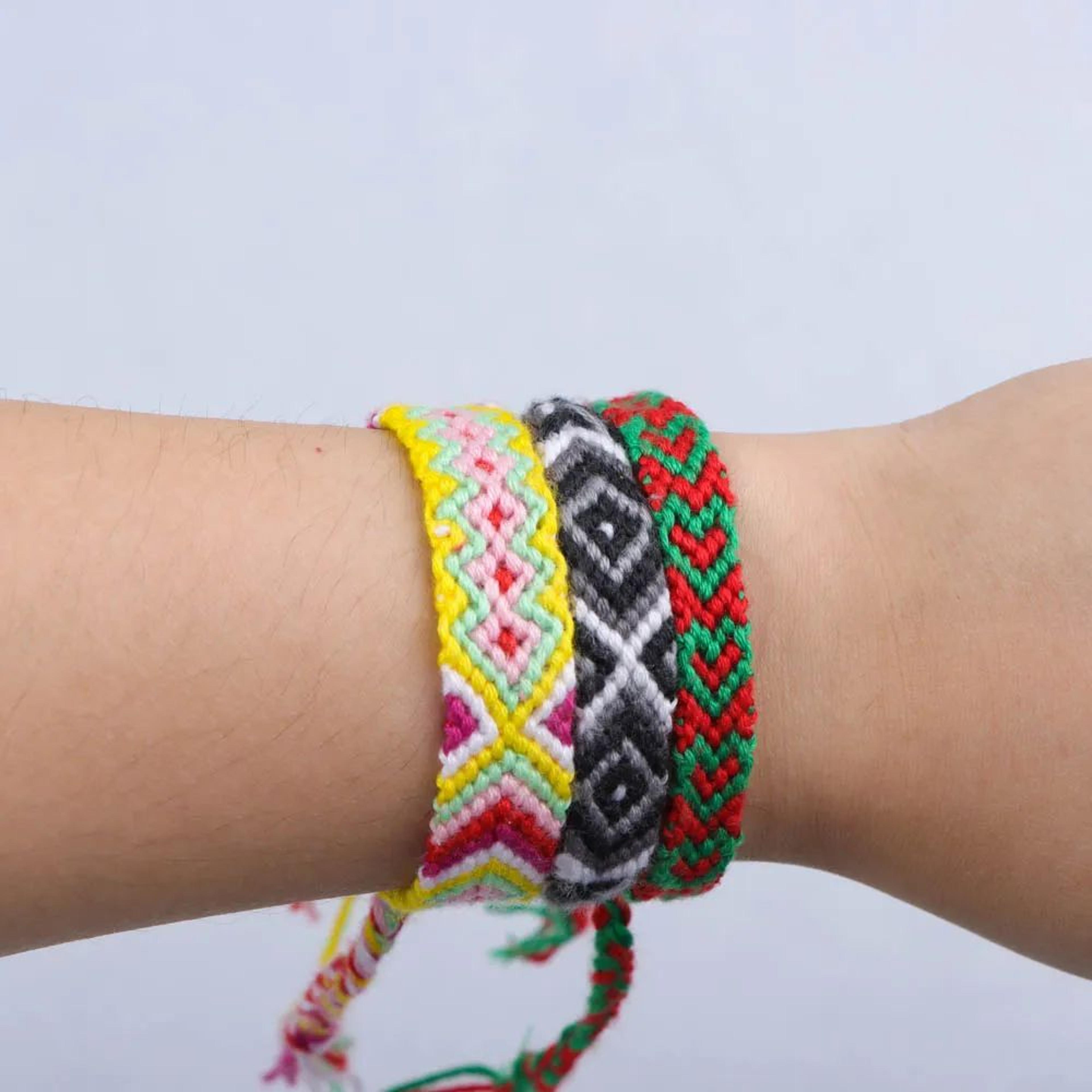 Multicolor Boho Woven Bracelet Set 4