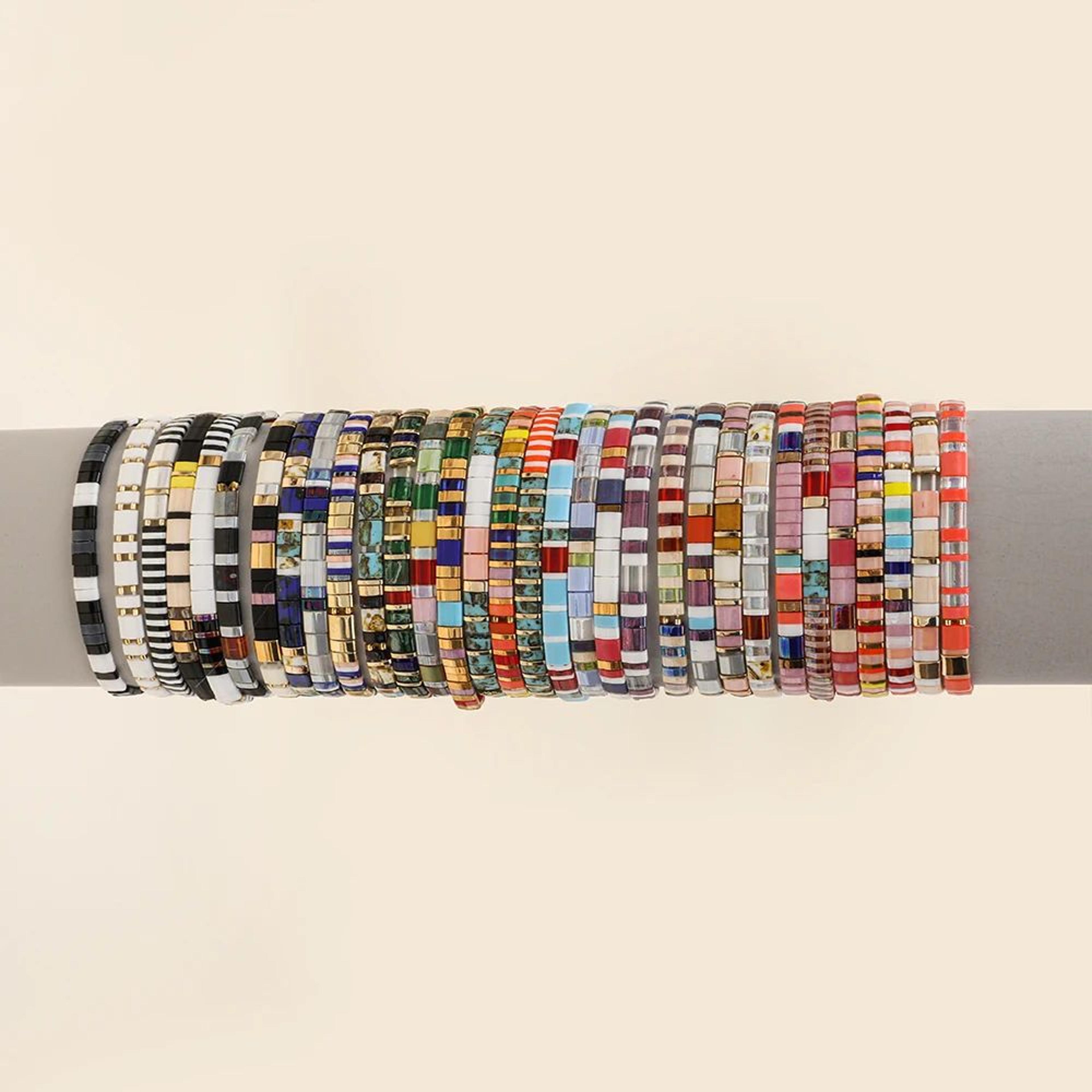 Vintage Rainbow Miyuki Tila Beaded Bracelet 3