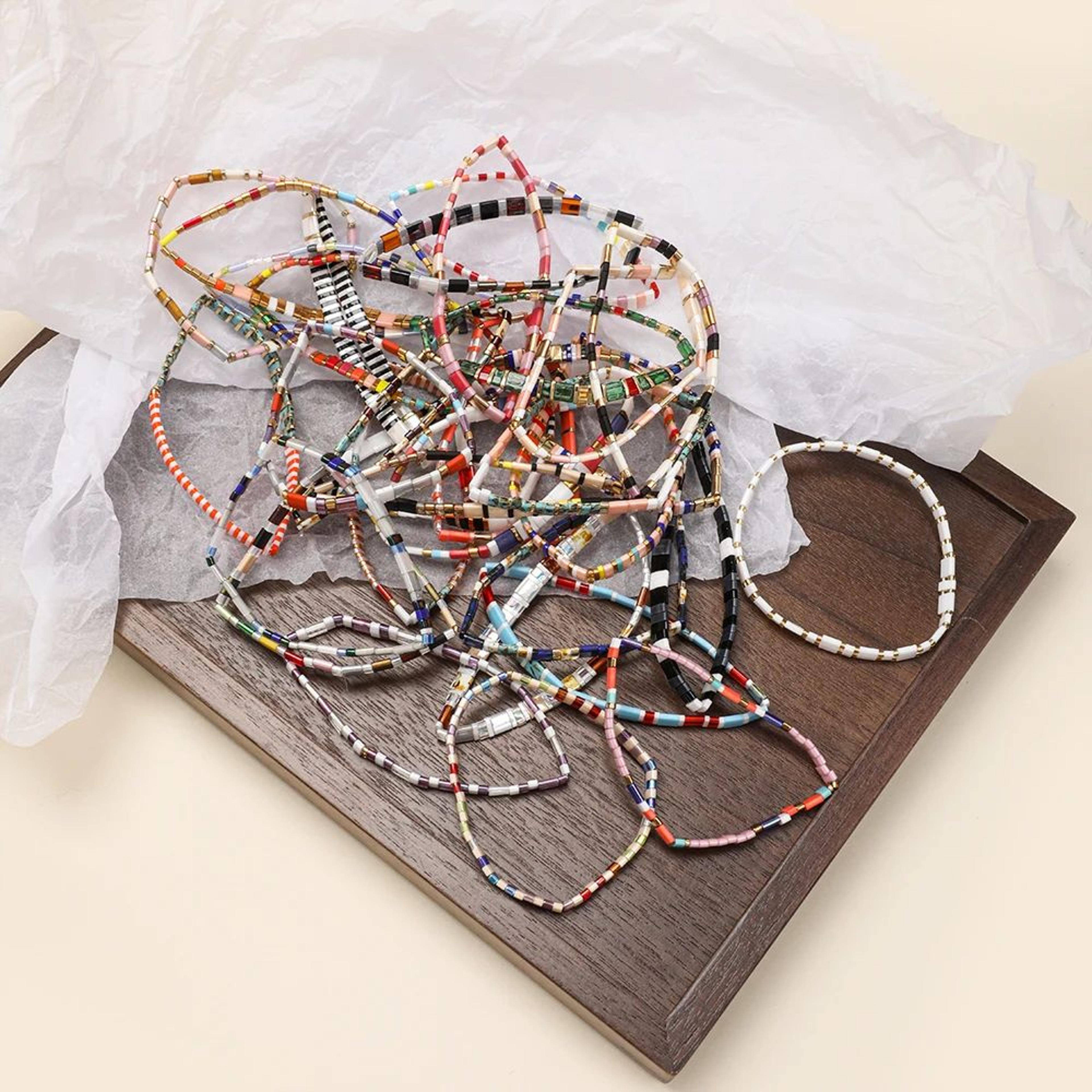 Vintage Rainbow Miyuki Tila Beaded Bracelet 5